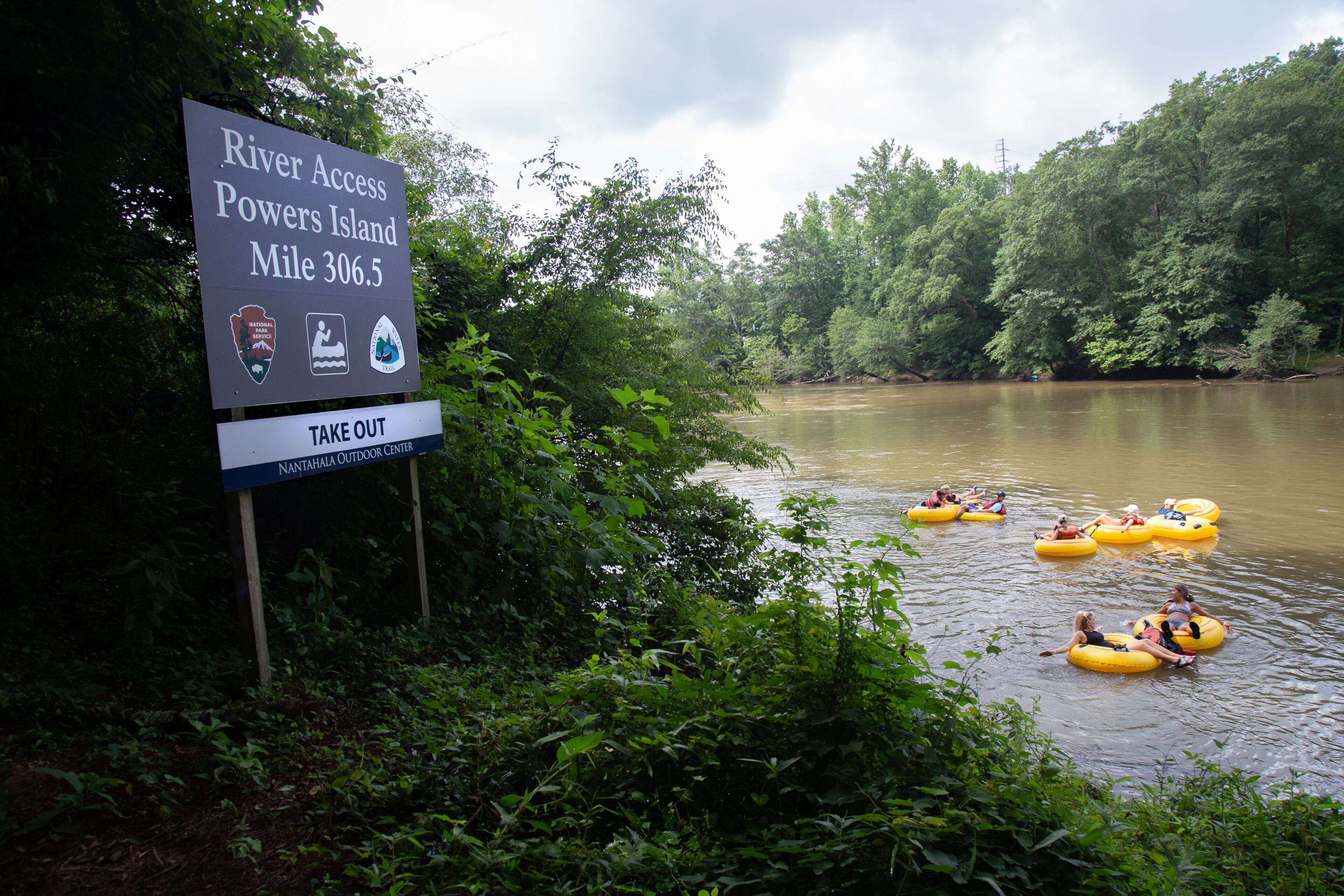 People head down the Chattahoochee River after putting in at Powers Island Park in Sandy Springs on Sunday, June 28, 2020. STEVE SCHAEFER FOR THE ATLANTA JOURNAL-CONSTITUTION