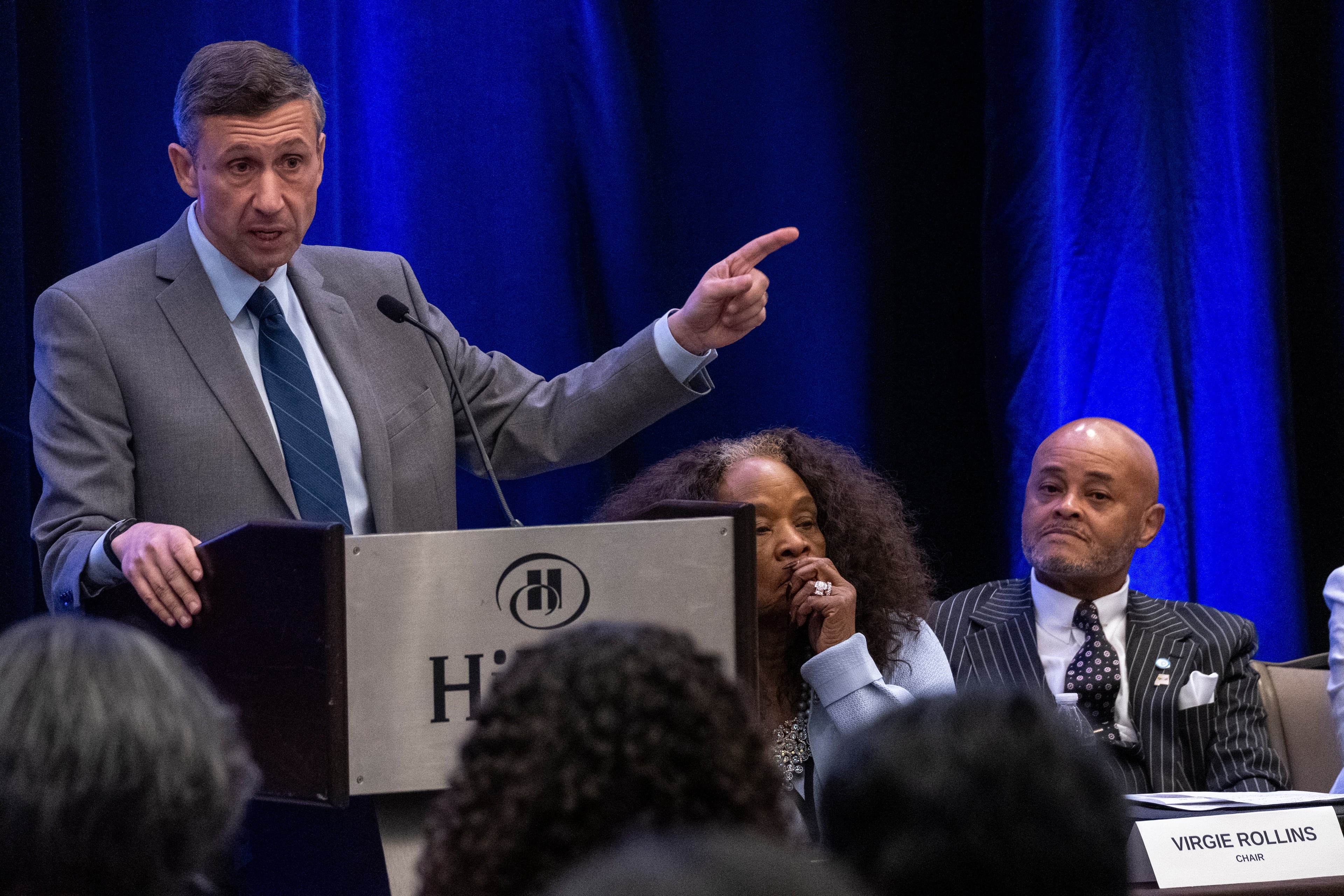 Democratic National Committee Chair Ken Martin speaks addresses the Black Caucus as part of the DNC summer meeting on Aug. 13, 2026, in Austin, Texas. (Joel Angel Juarez/AP)