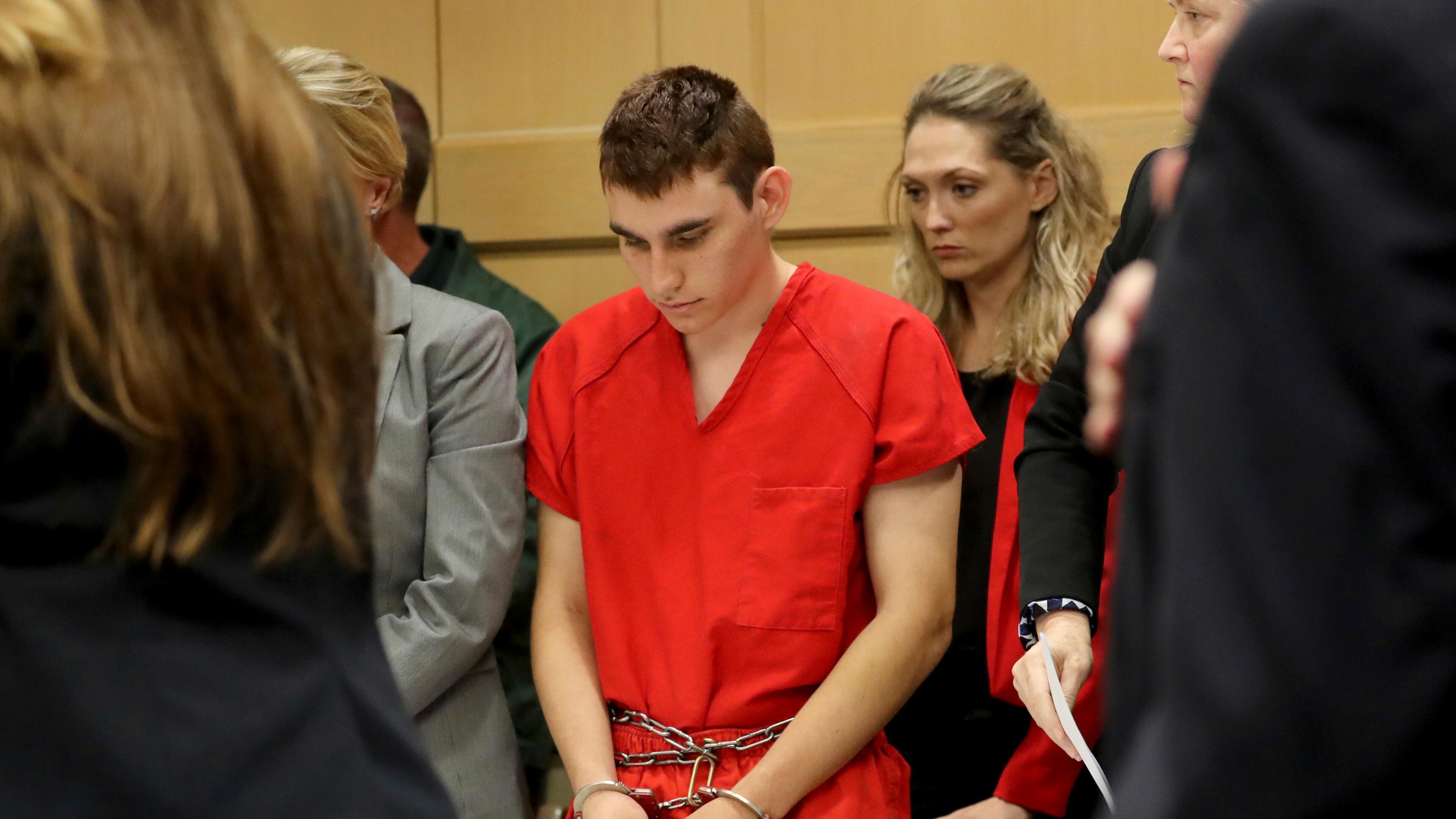 Nikolas Cruz appears in court for a status hearing before Broward Circuit Judge Elizabeth Scherer in Fort Lauderdale, Fla., Monday, Feb. 19, 2018. Cruz is charged with killing 17 people and wounding many others in Wednesday's attack at Marjory Stoneman Douglas High School in Parkland, which he once attended. (Mike Stocker/South Florida Sun-Sentinel via AP, Pool)