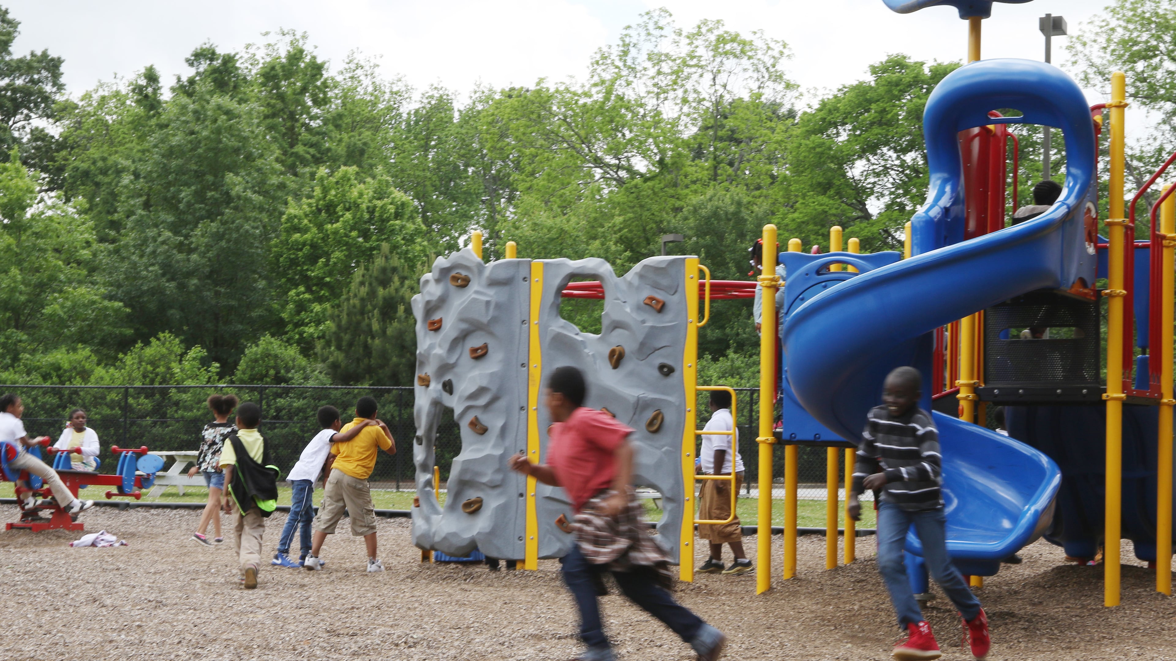 5/1/19 - Atlanta - Children play on the playground at Dobbs Elementary School in Atlanta, Georgia on Wednesday, May 1, 2019. EMILY HANEY / emily.haney@ajc.com