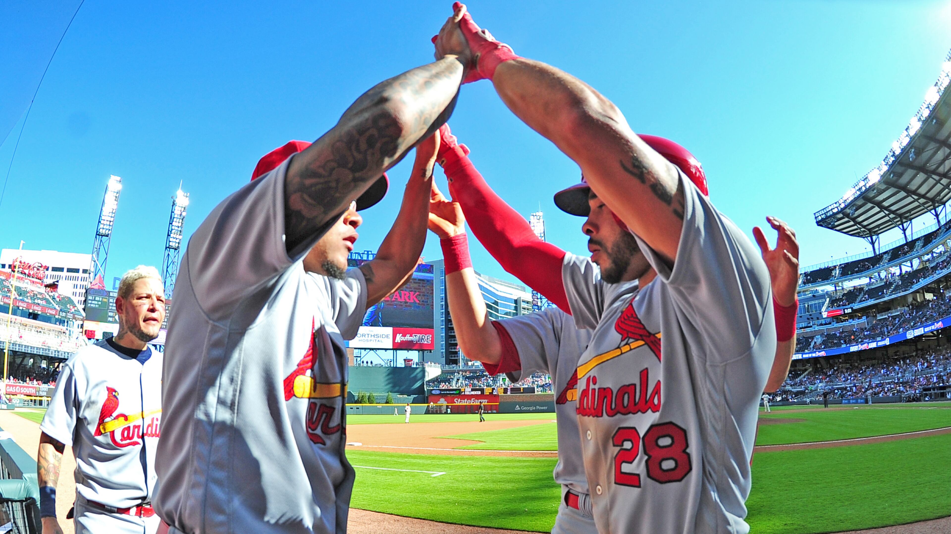 Not a scene that plays well at SunTrust Park - the other team whooping it up inside the Braves new playground. (Scott Cunningham/Getty Images)