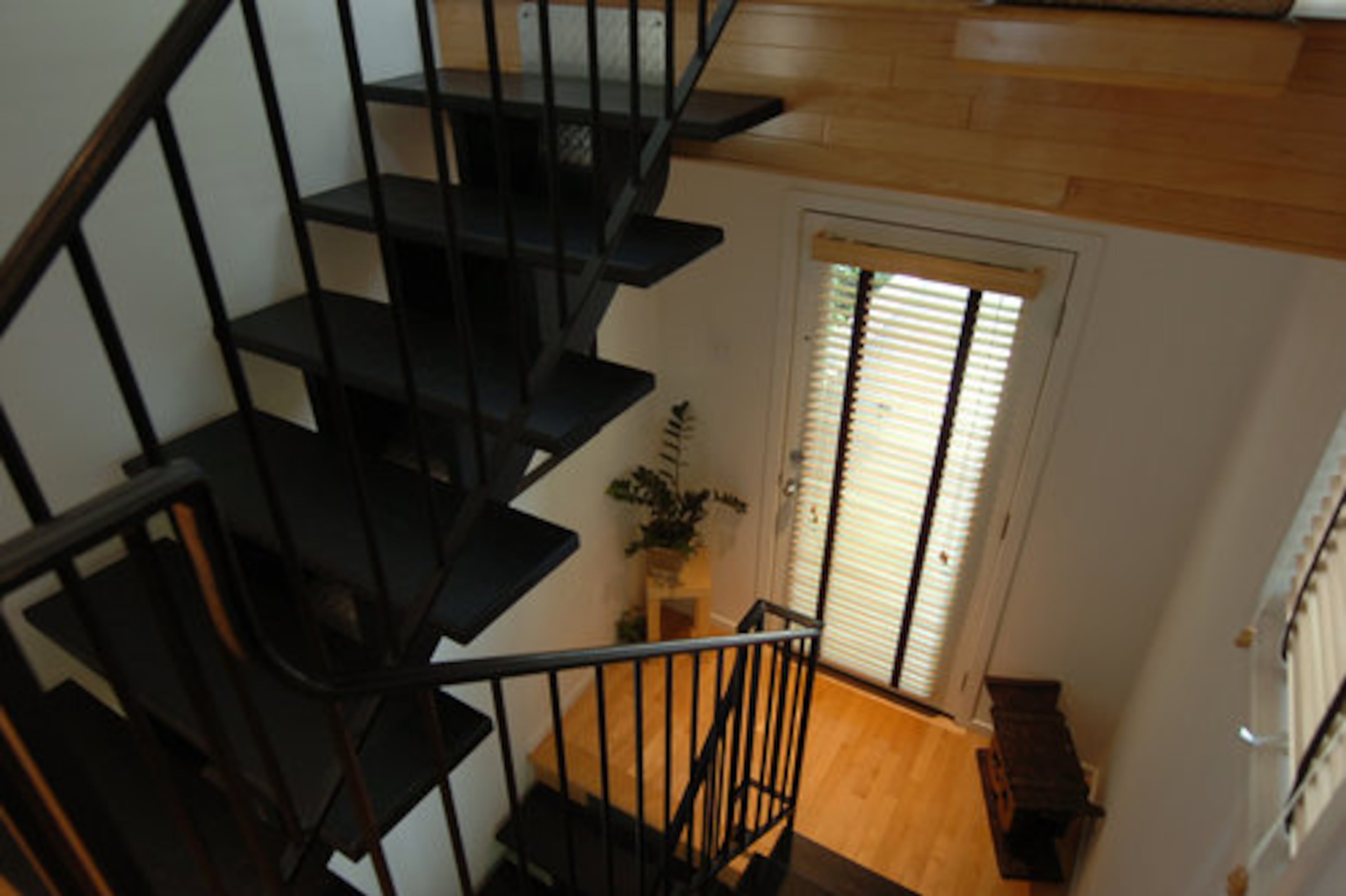 The stairway illustrates just how narrow the house is.