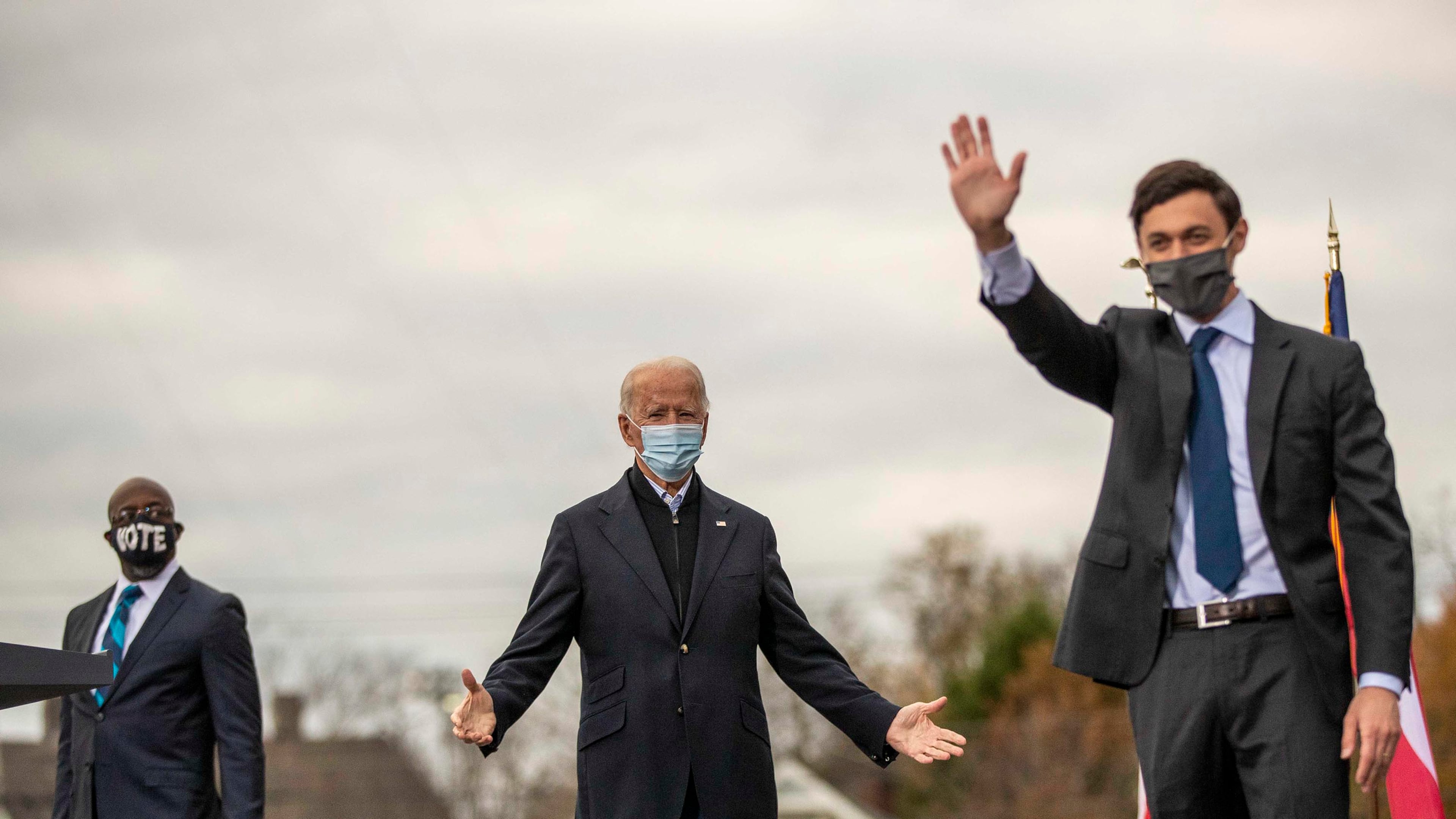 For only the second time since World War II, both of Georgia’s U.S. senators — Raphael Warnock, left, and Jon Ossoff, right, shown campaigning with Joe Biden before November's election — live in metro Atlanta. (Alyssa Pointer/Atlanta Journal-Constitution/TNS)