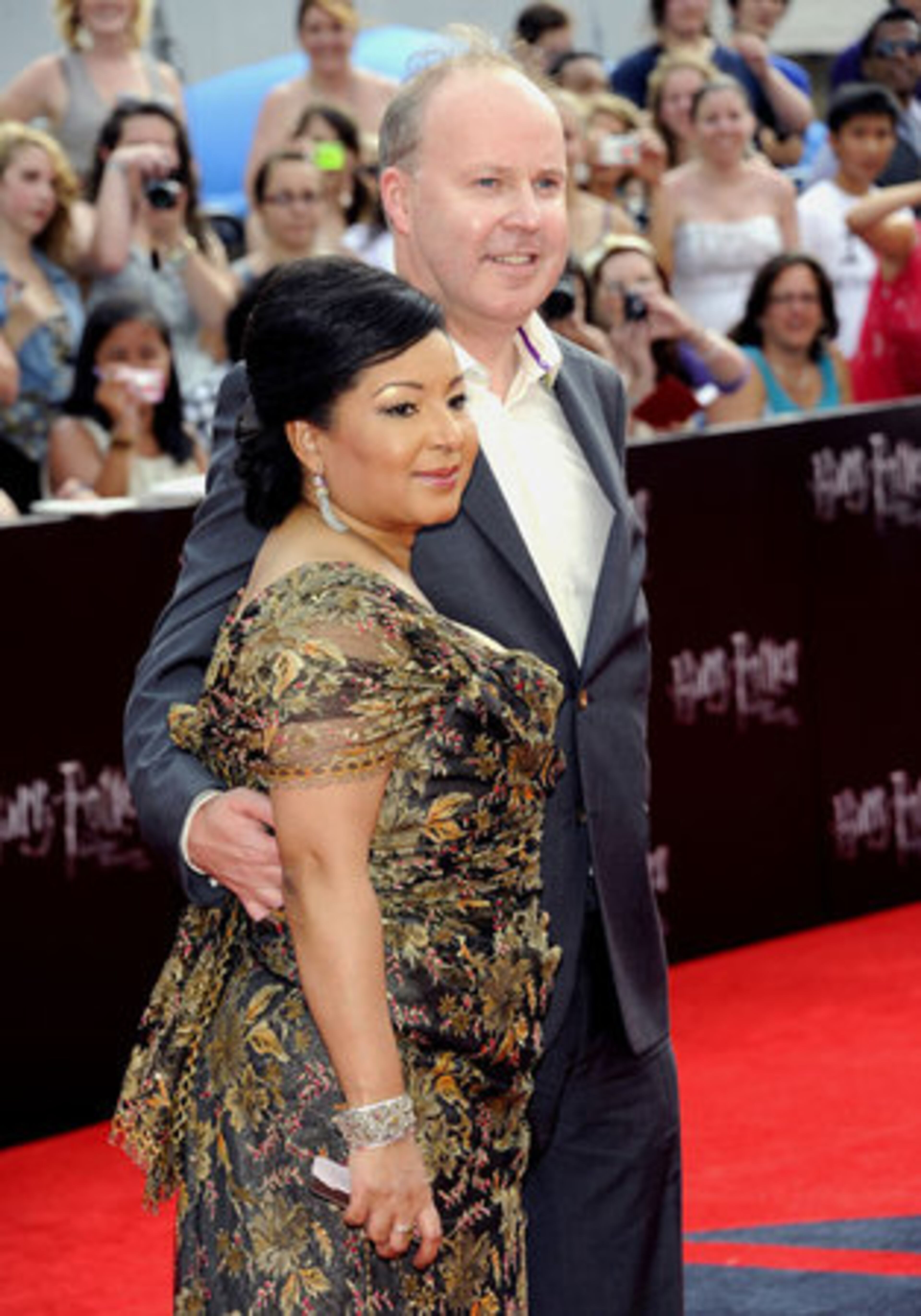 Director David Yates and wife Yvonne Walcott attend the premiere.