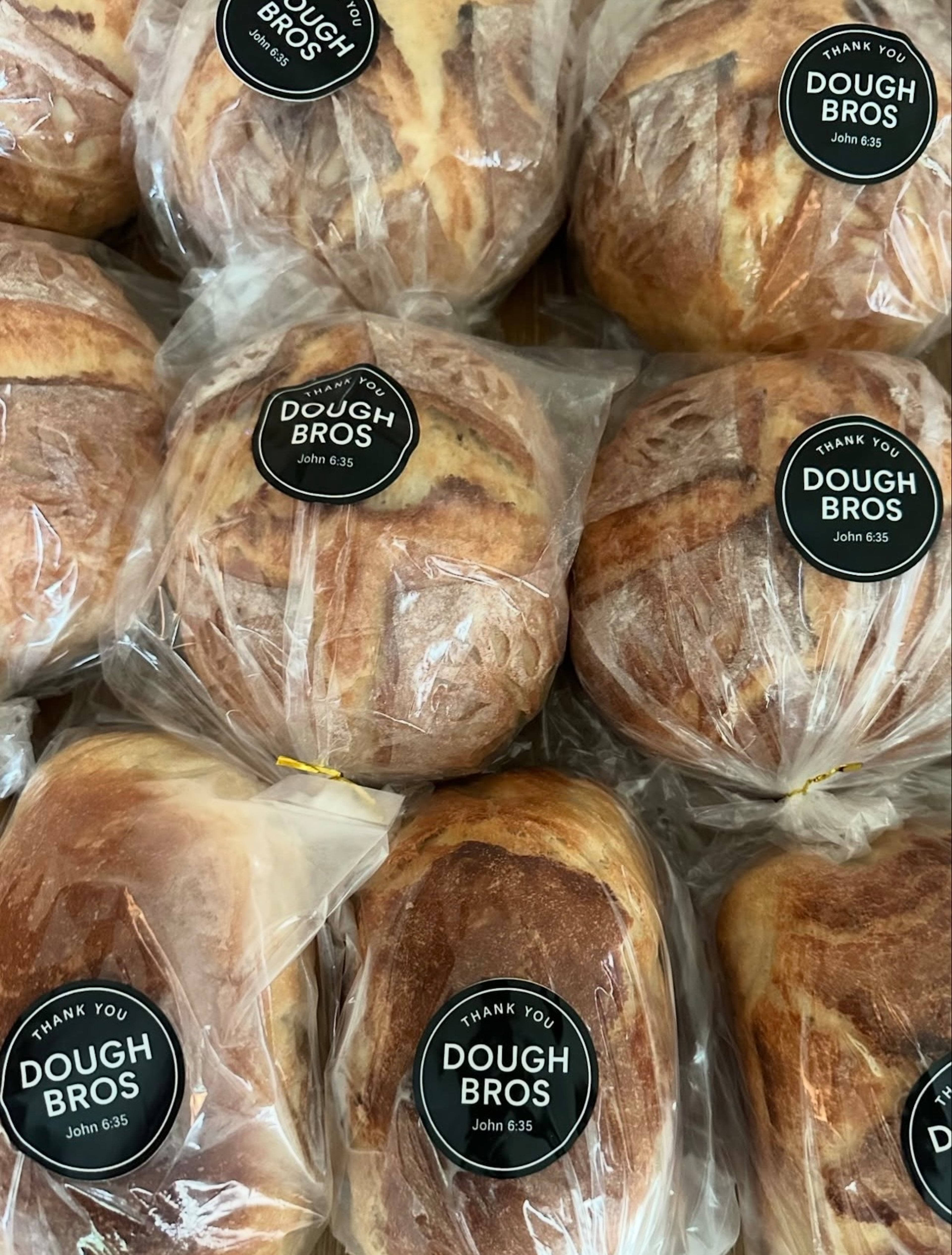 The Lampley brothers decided to include the Bible verse John 6:35 on their packaging to share their Christian faith. (Courtesy of Sarah Lampley)