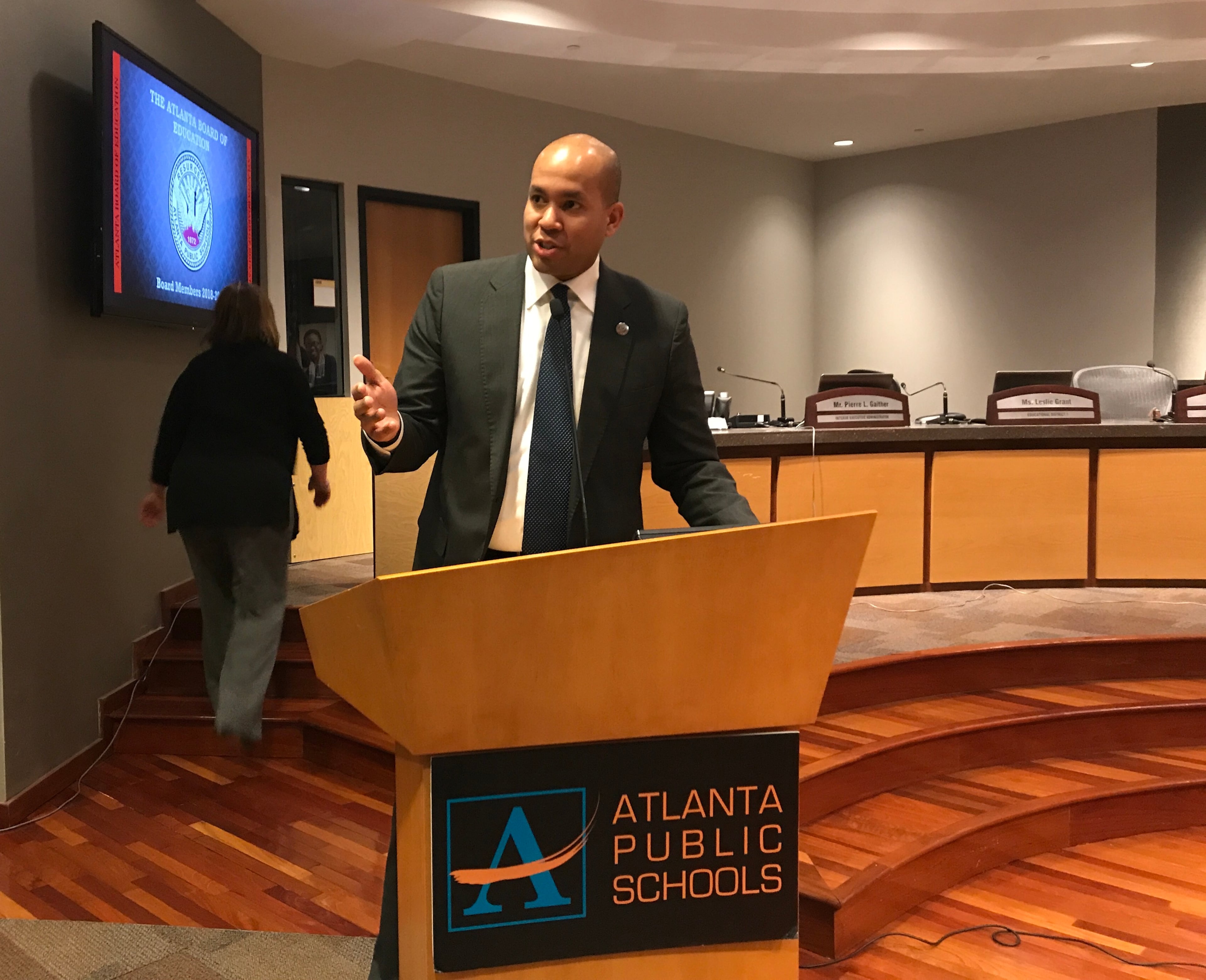 Jason Esteves was chair of the Atlanta Public Schools board. (Vanessa McCray / AJC)