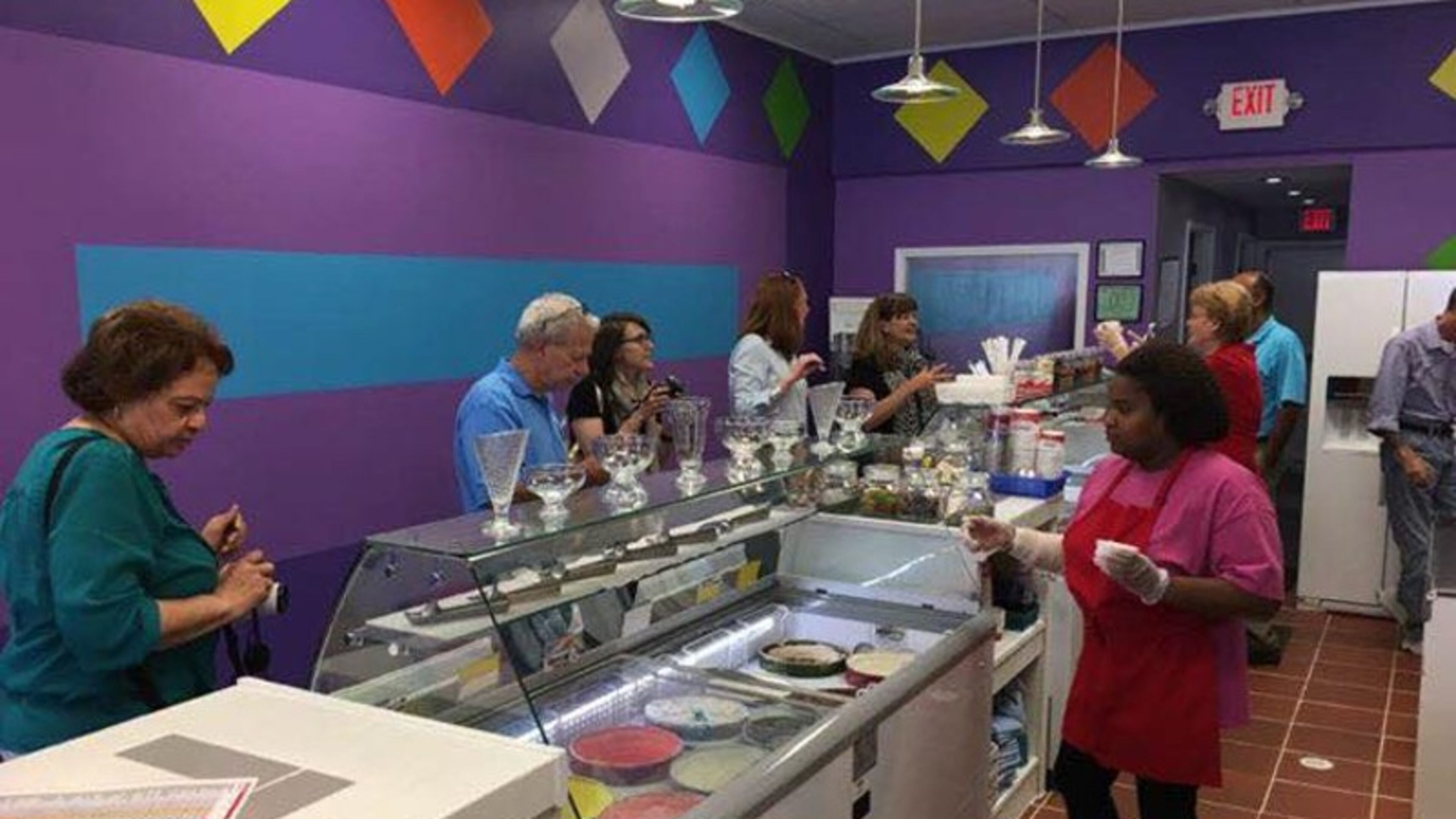 Customers go through the line during Avondale Ice Cream's grand opening in September. (Facebook Photo)