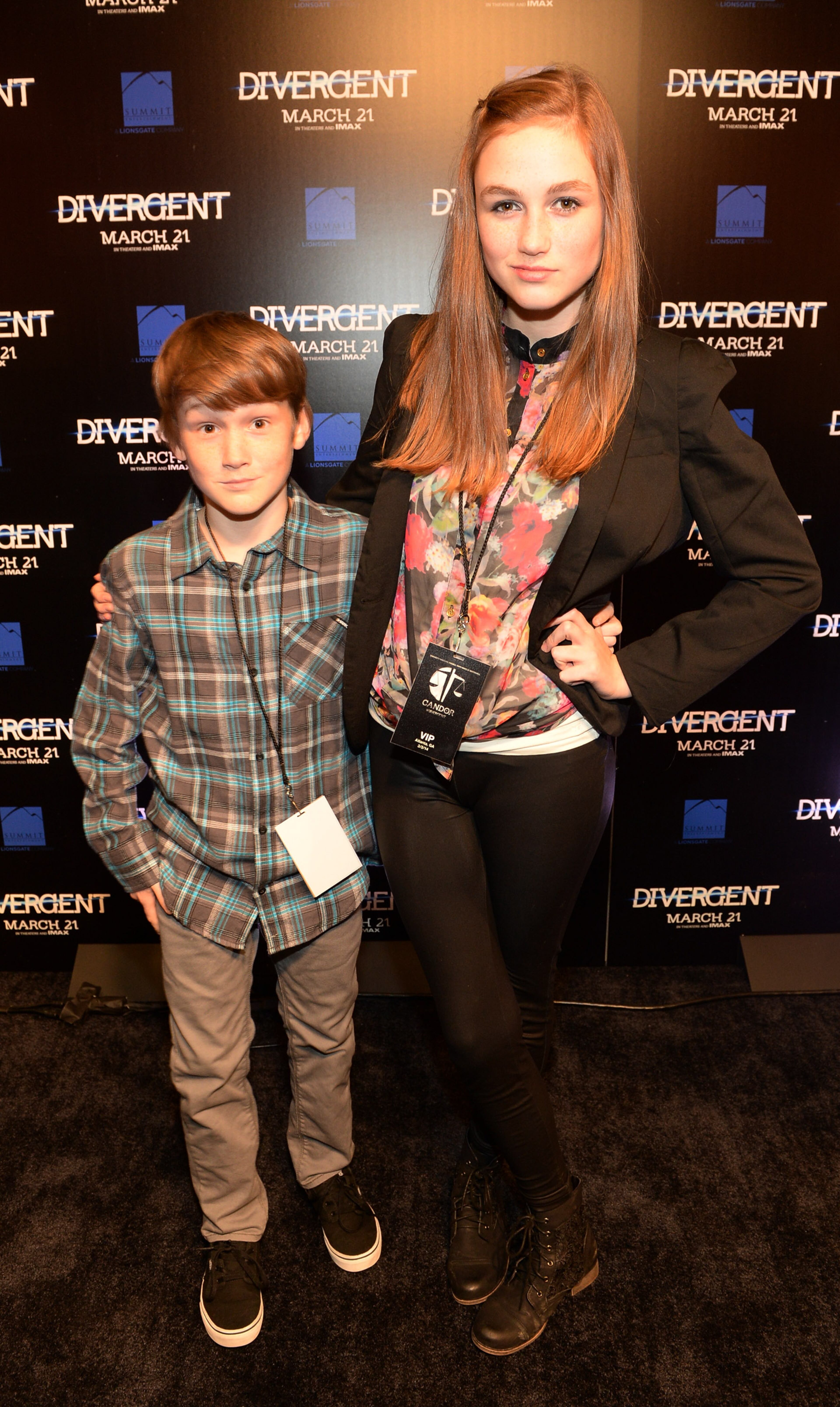 Actors Matthew and Madison Lintz attend a screening of "Divergent" March 3, 2014 at Regal Atlantic Station in Atlanta.