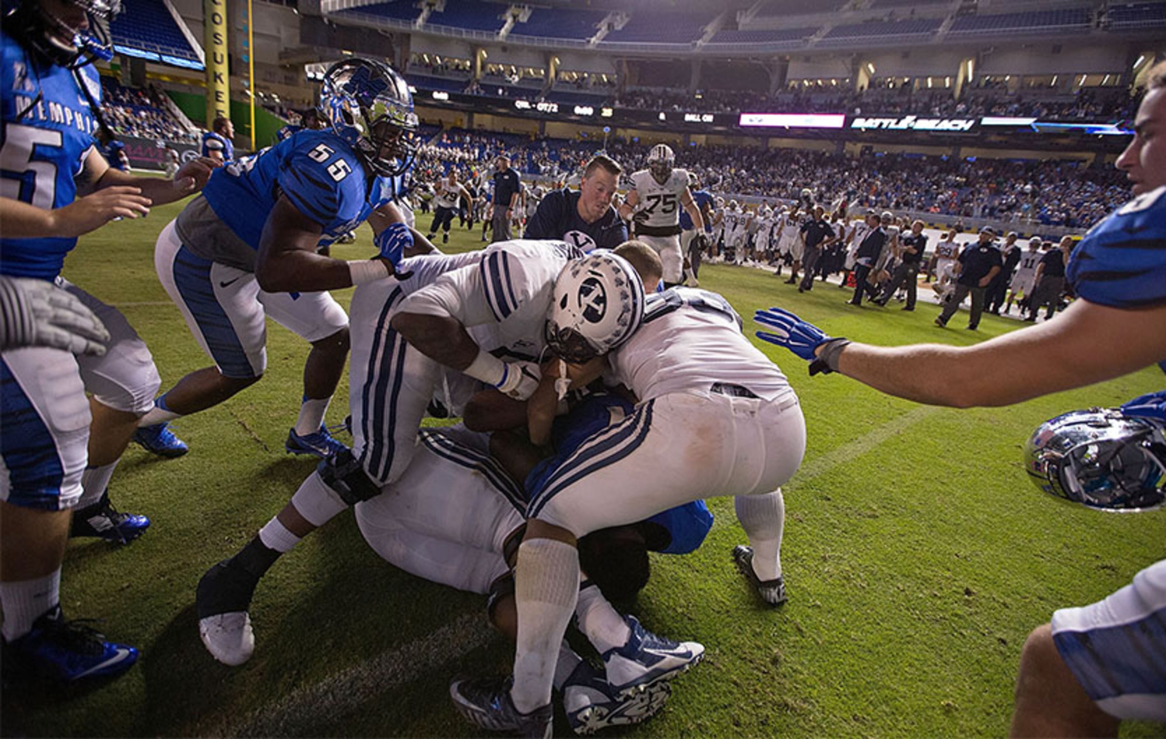 Fights broke out on the field.