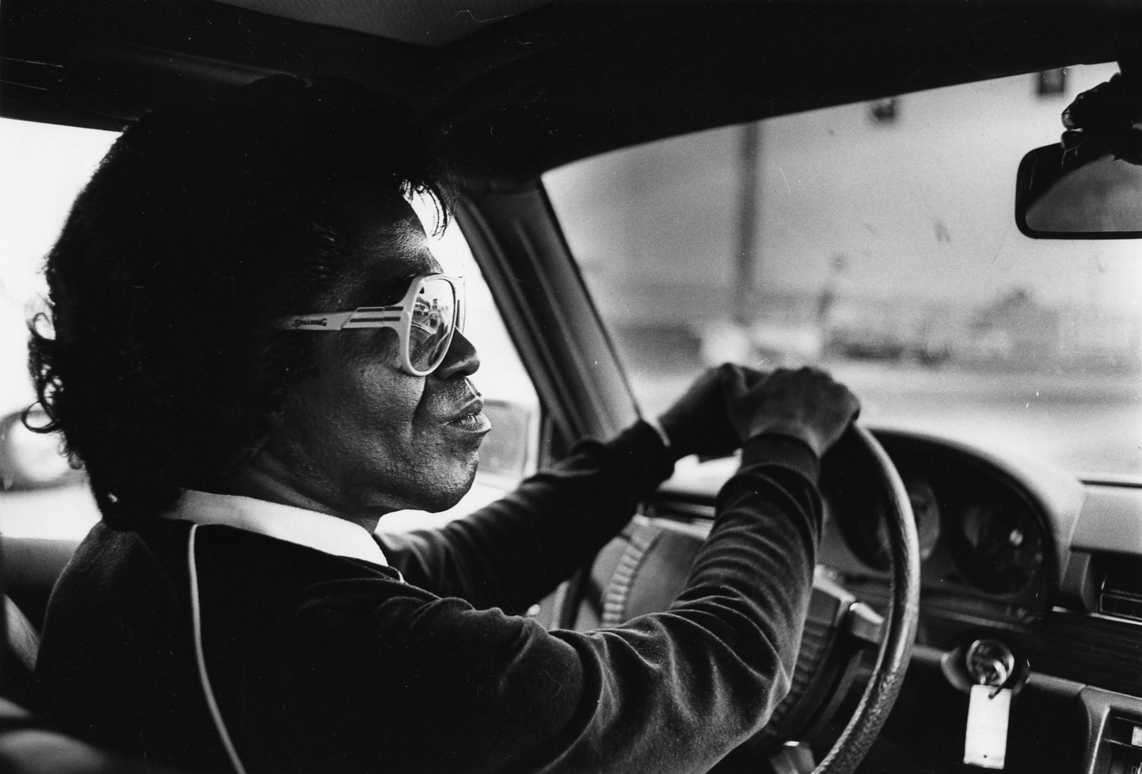 After a meal of fried chicken in his office, James Brown drove Bill King and photographer W.A. Bridges around Augusta in October, 1980. W.A. BRIDGES/AJC FILE
