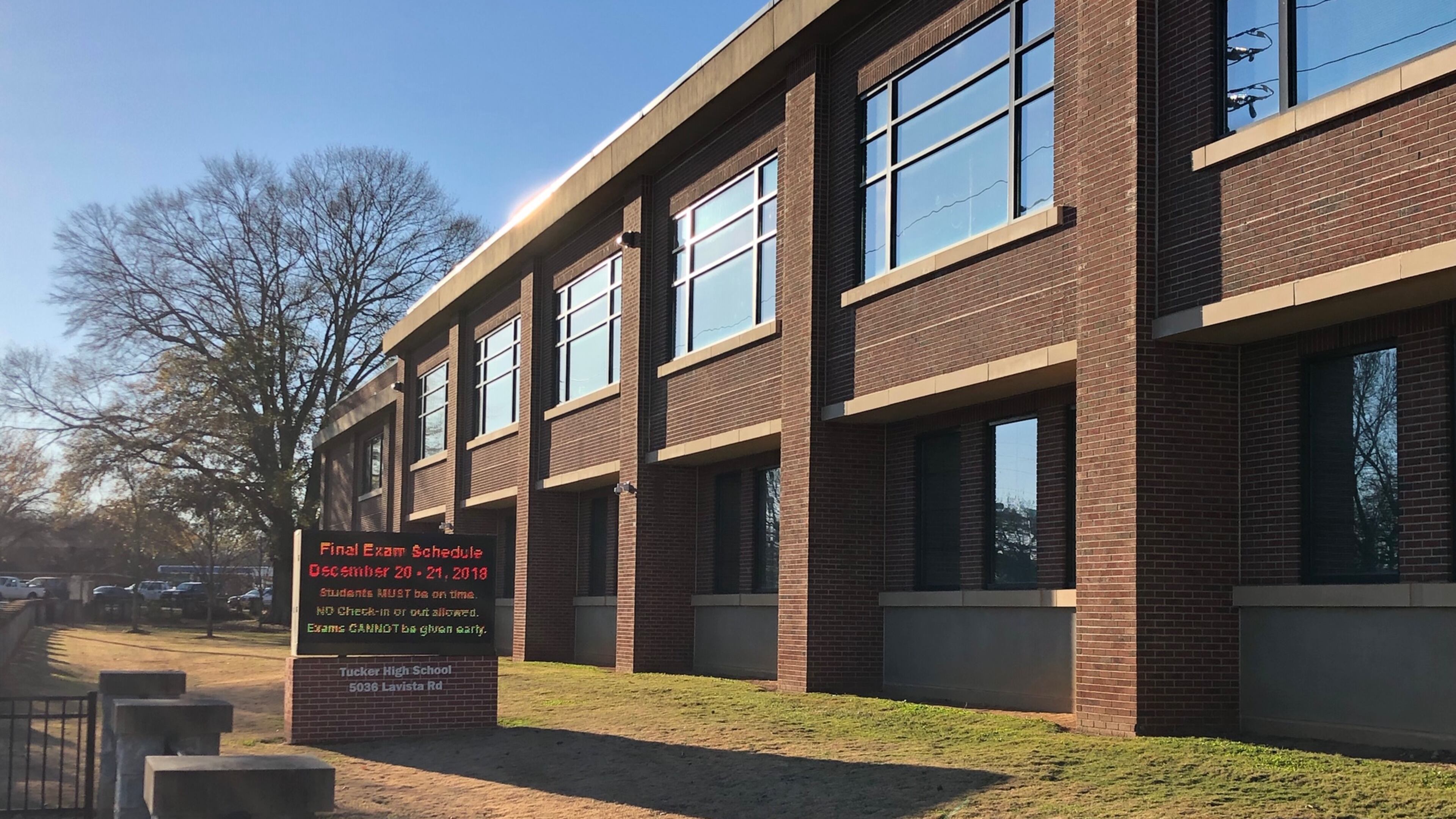Tucker High School, where Carl Hudson Jr. was hired to teach math last summer.
