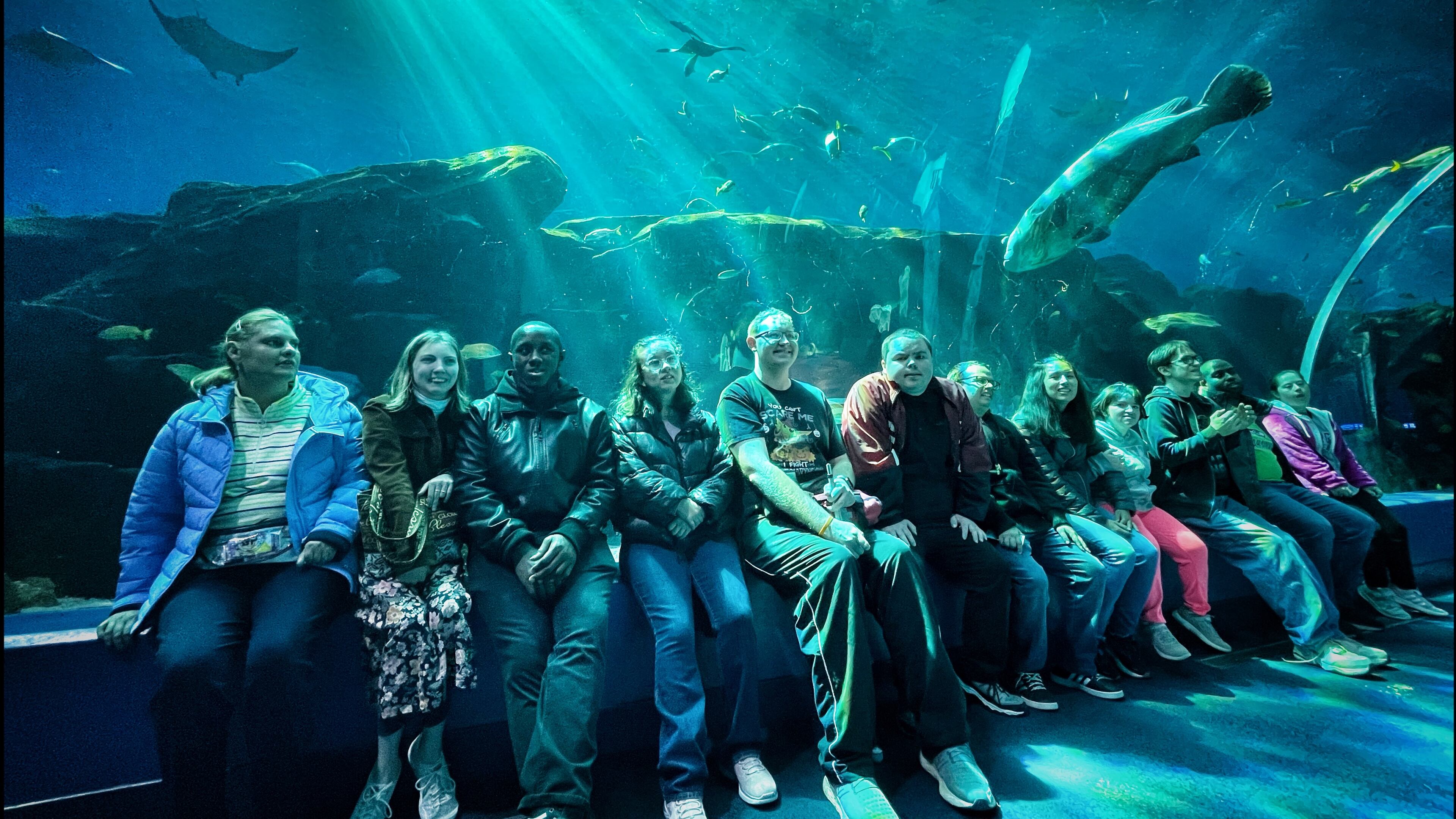 Great Prospects serves adults with special needs. Here participants at a recent visit to the Georgia Aquarium. COURTESY GREAT PROSPECTS