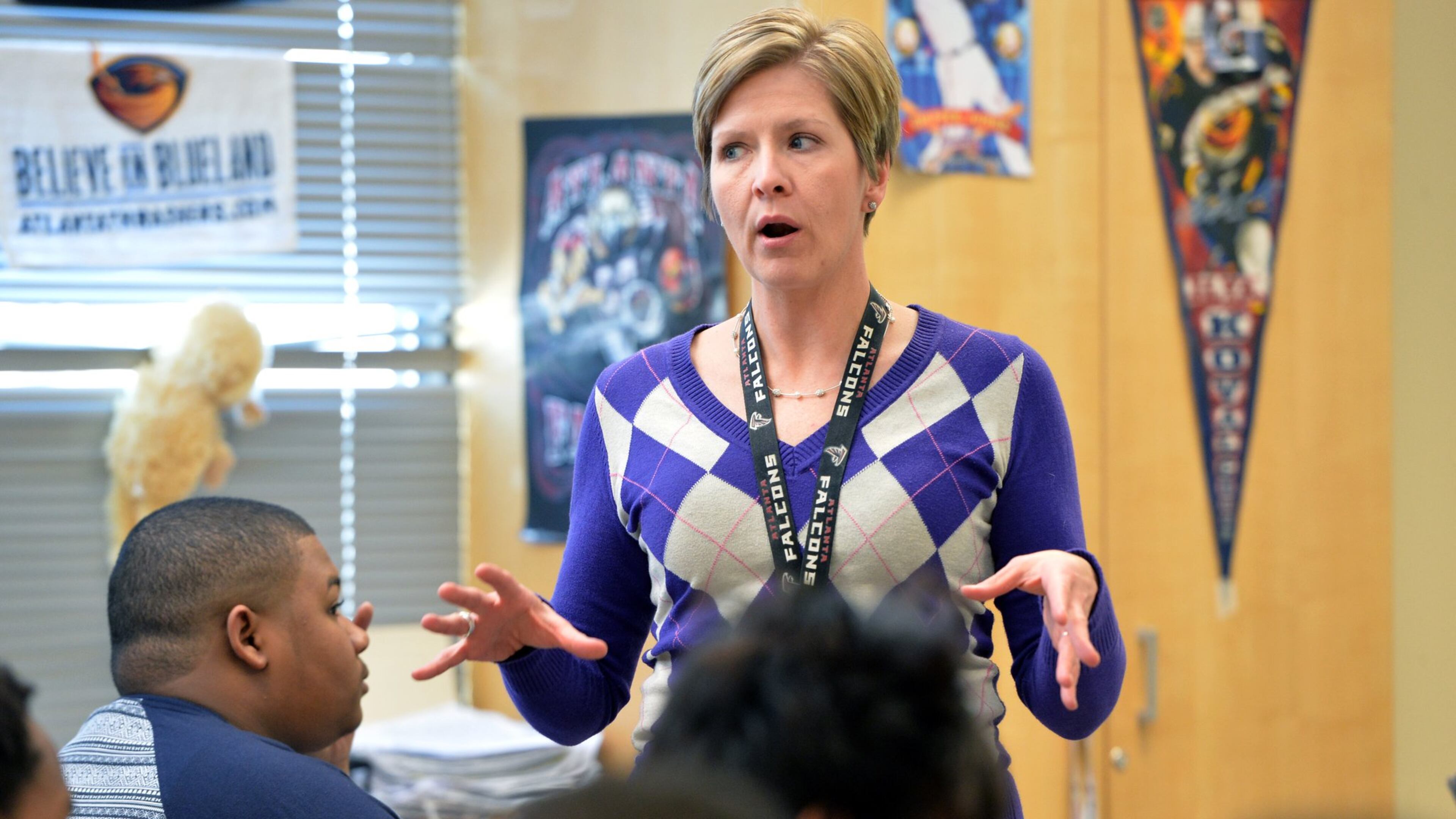 Susan Thompson, who teaches social studies at Tucker High School, said the new evaluation system for teachers makes it “easier to have a clear idea of what they expect to see.” HYOSUB SHIN / HSHIN@AJC.COM