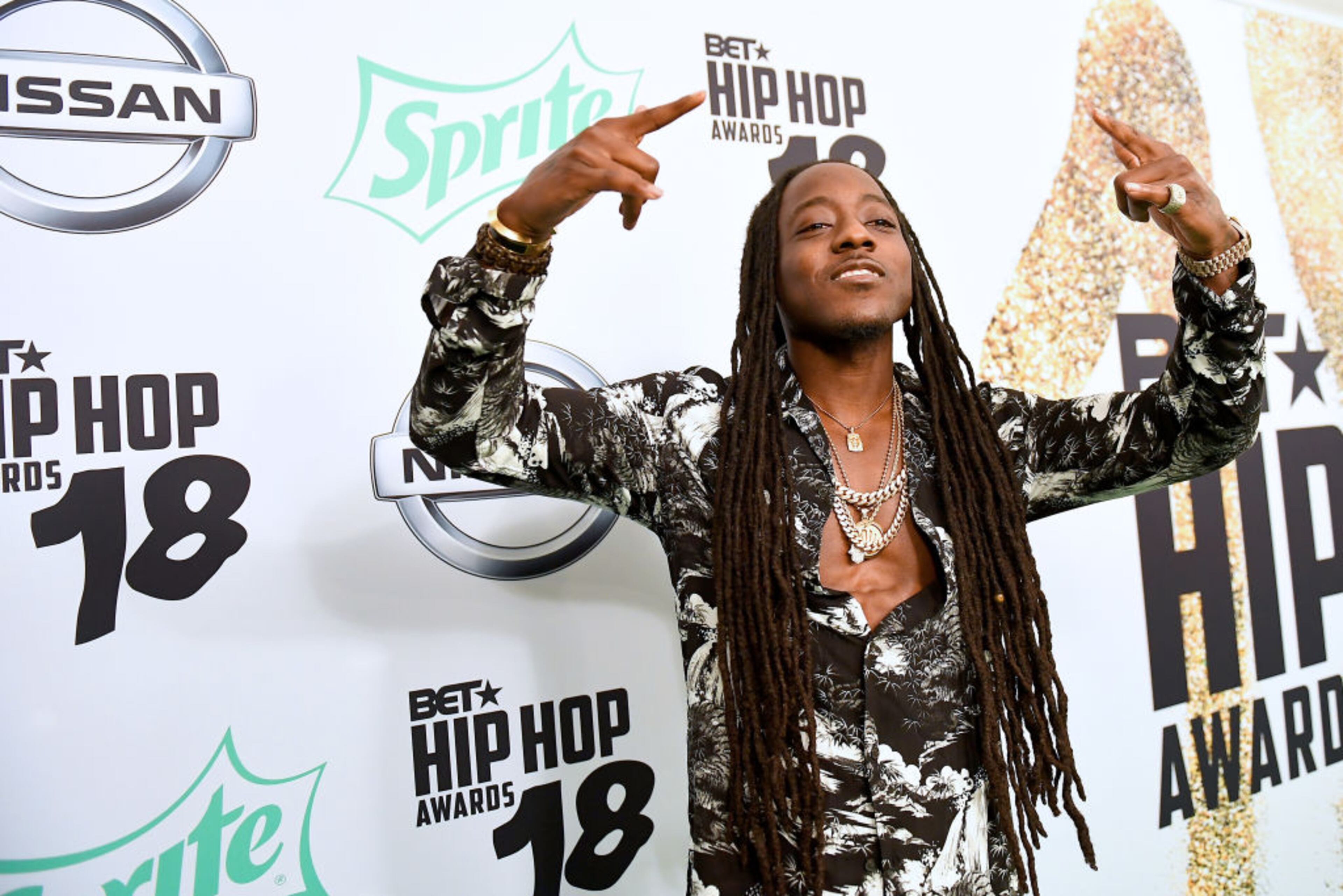 MIAMI BEACH, FL - OCTOBER 06: Rapper Ace Hood arrives at the BET Hip Hop Awards 2018 at Fillmore Miami Beach on October 6, 2018 in Miami Beach, Florida. (Photo by Paras Griffin/Getty Images for BET)