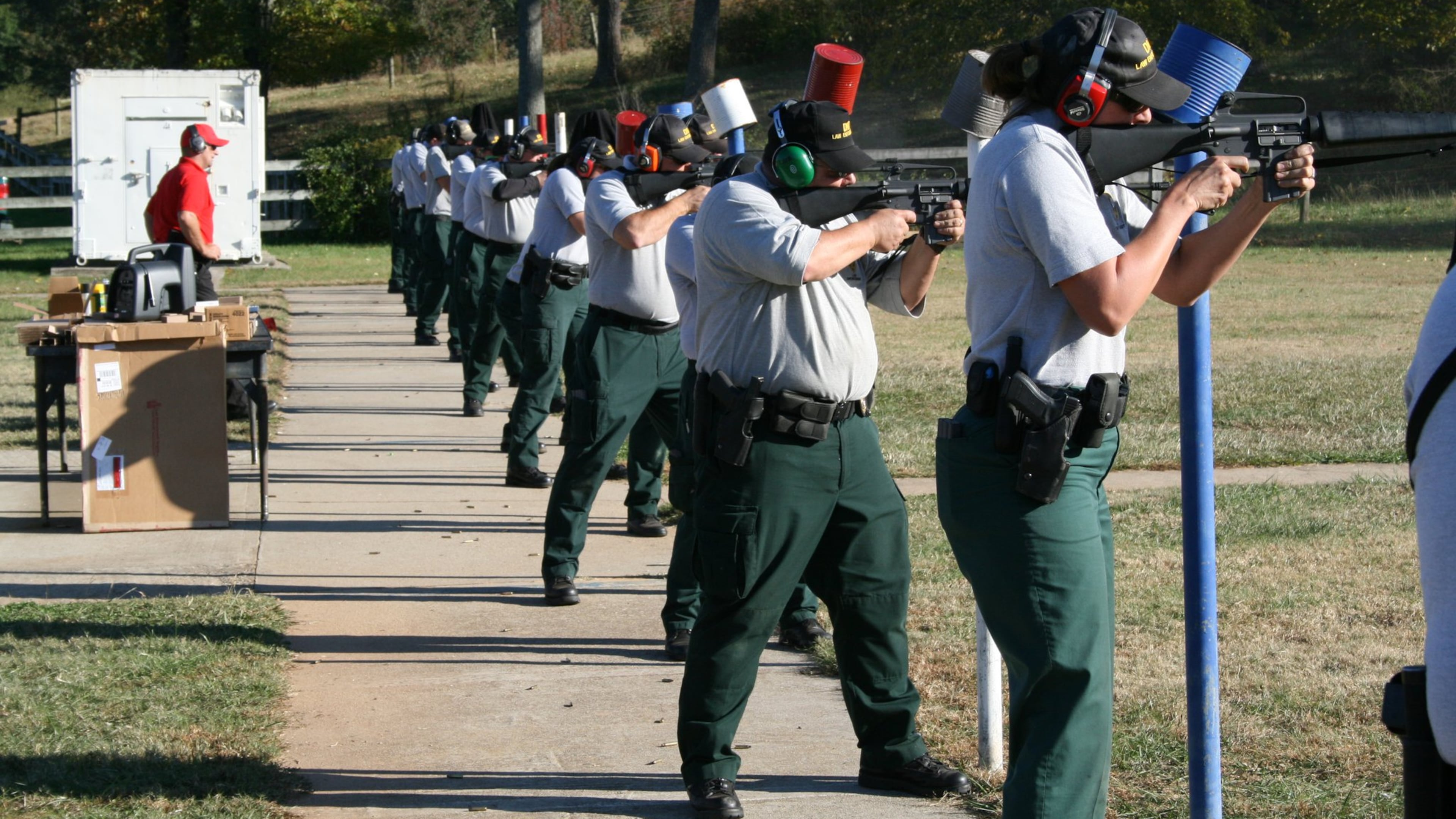 Georgia Department of Natural Resources officers train to use surplus M16 military rifles from the U.S. Department of Defense at the Alto State Prison shooting range. OFFICIAL DNR PHOTO
