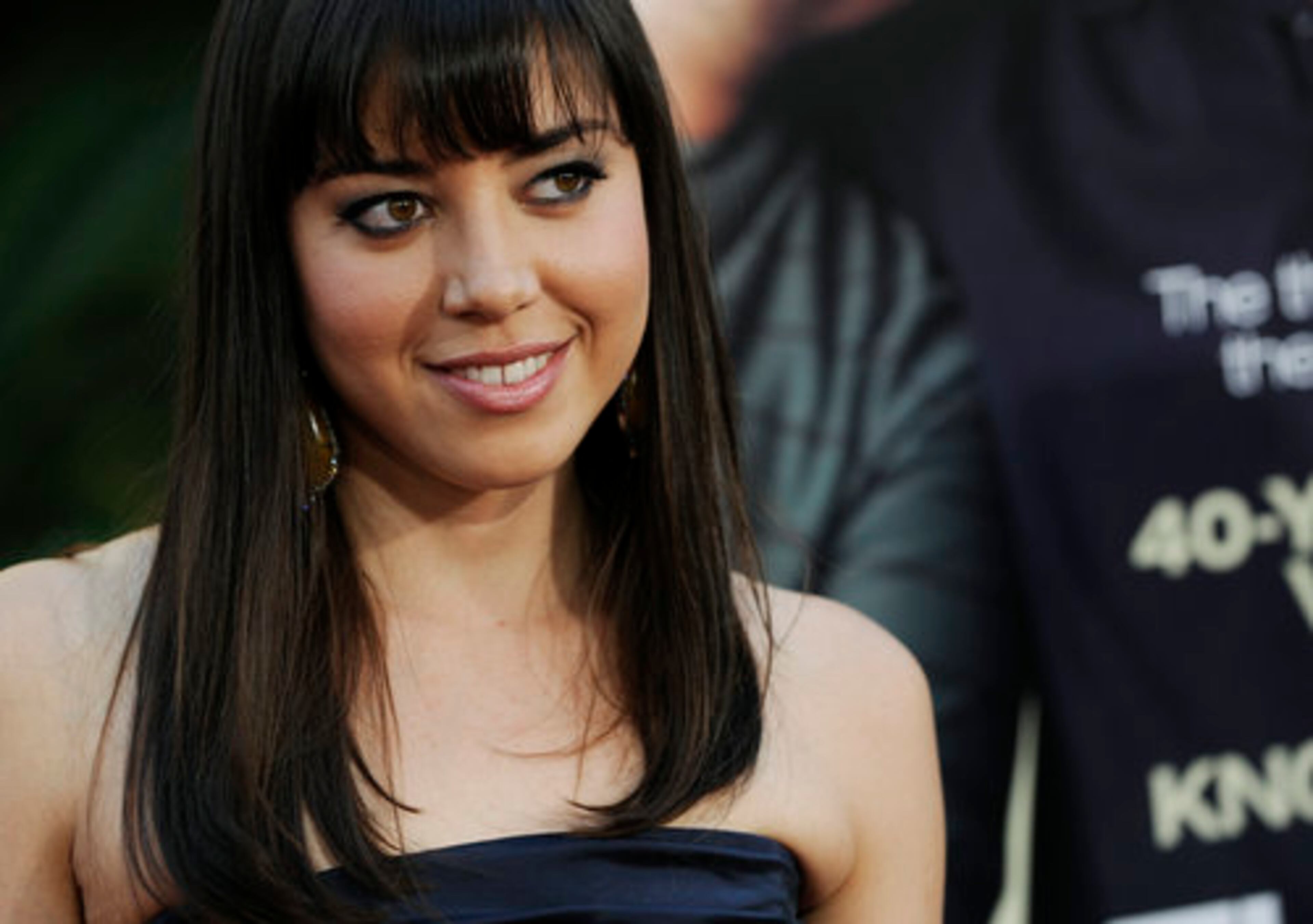 Aubrey Plaza arrives at the premiere. Plaza is in the new TV series "Parks and Recreation."