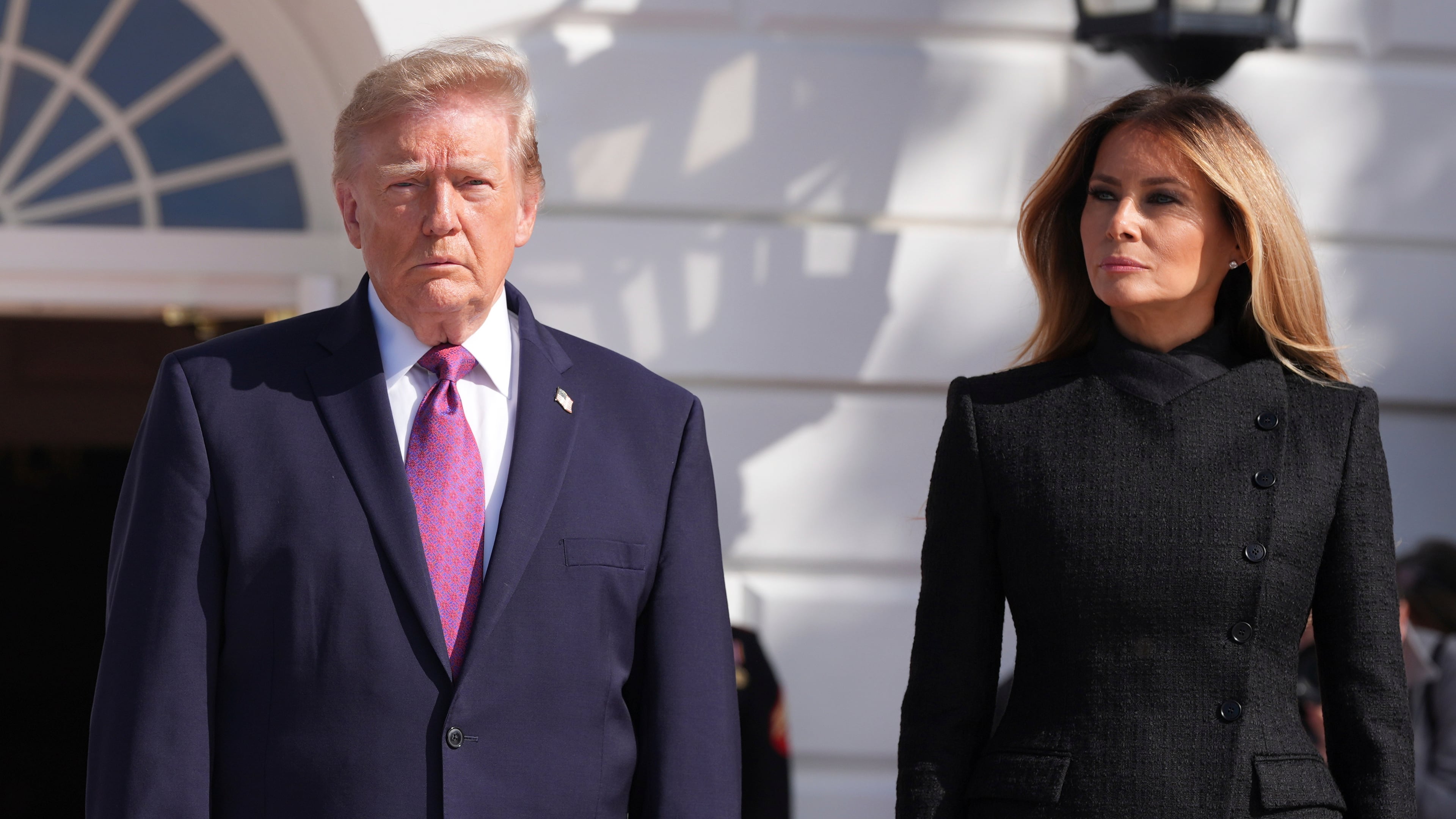 President Donald Trump, left, and first lady Melania Trump arrive to greet China's President Xi Jinping and his wife Peng Liyuan on the South Portico of the White House, Thursday, Sept. 24, 2026, in Washington. (AP Photo/Alex Brandon)
