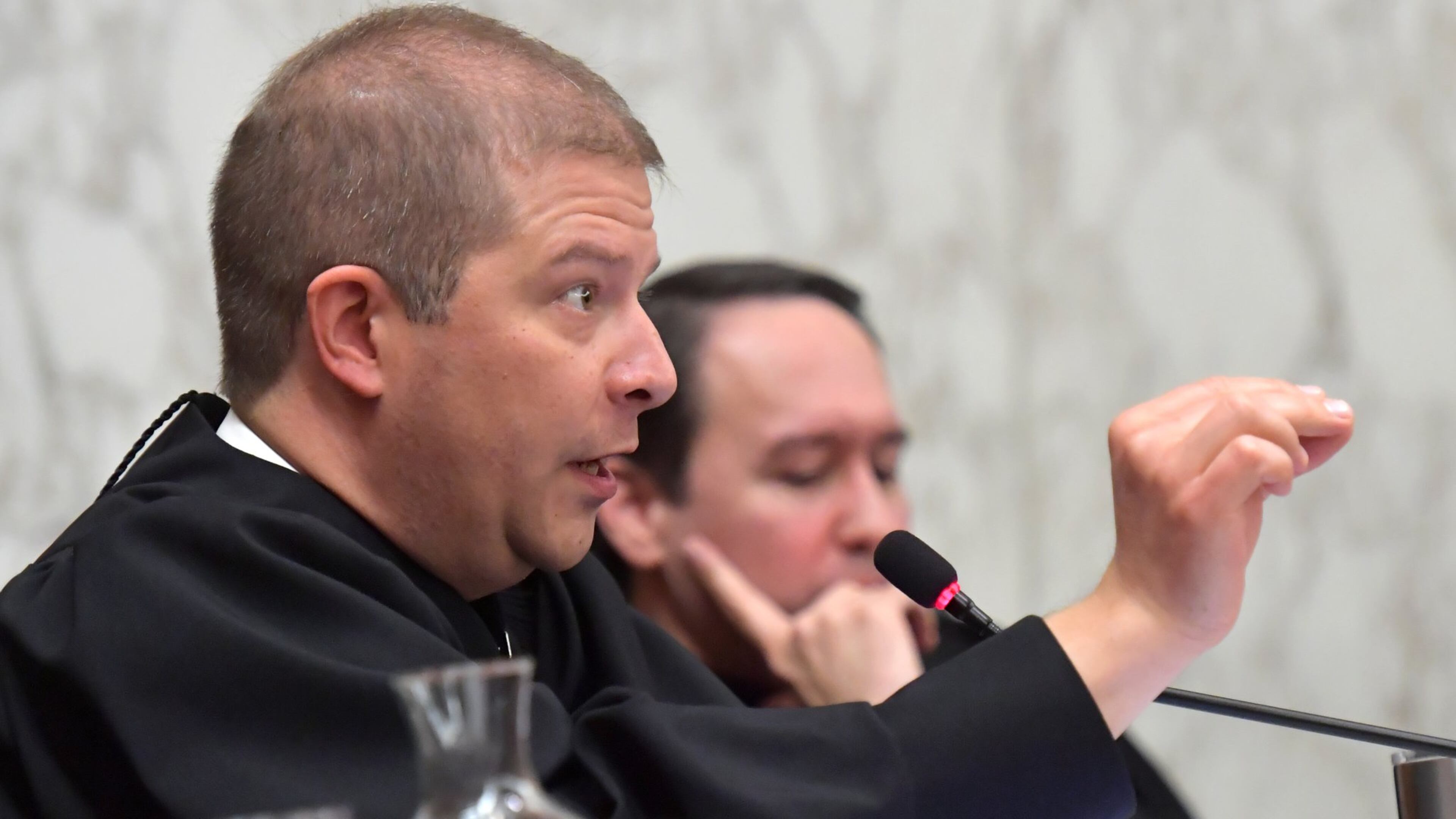 Georgia Supreme Court Chief Justice Nels S.D. Peterson wrote the 16-page opinion that vacated the appeals court decision and remanded the case to the district court in Atlanta.. (Hyosub Shin/AJC 2019)