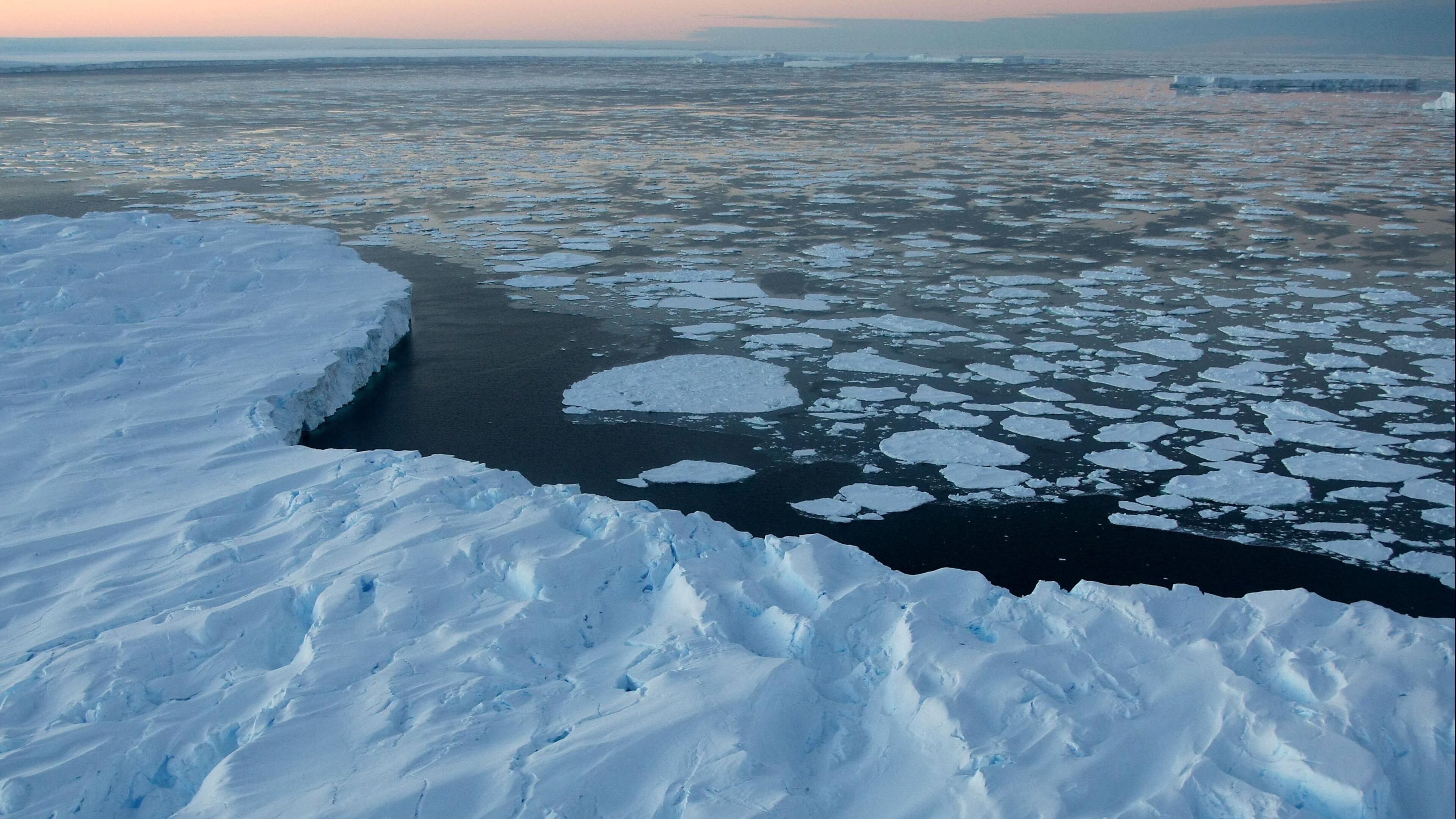 Giant tabular icebergs are surrounded by ice floe drift in Vincennes Bay on January 11, 2008 in the Australian Antarctic Territory. Australia's CSIRO's atmospheric research unit has found the world is warming faster than predicted by the United Nations' top climate change body, with harmful emissions exceeding worst-case estimates.