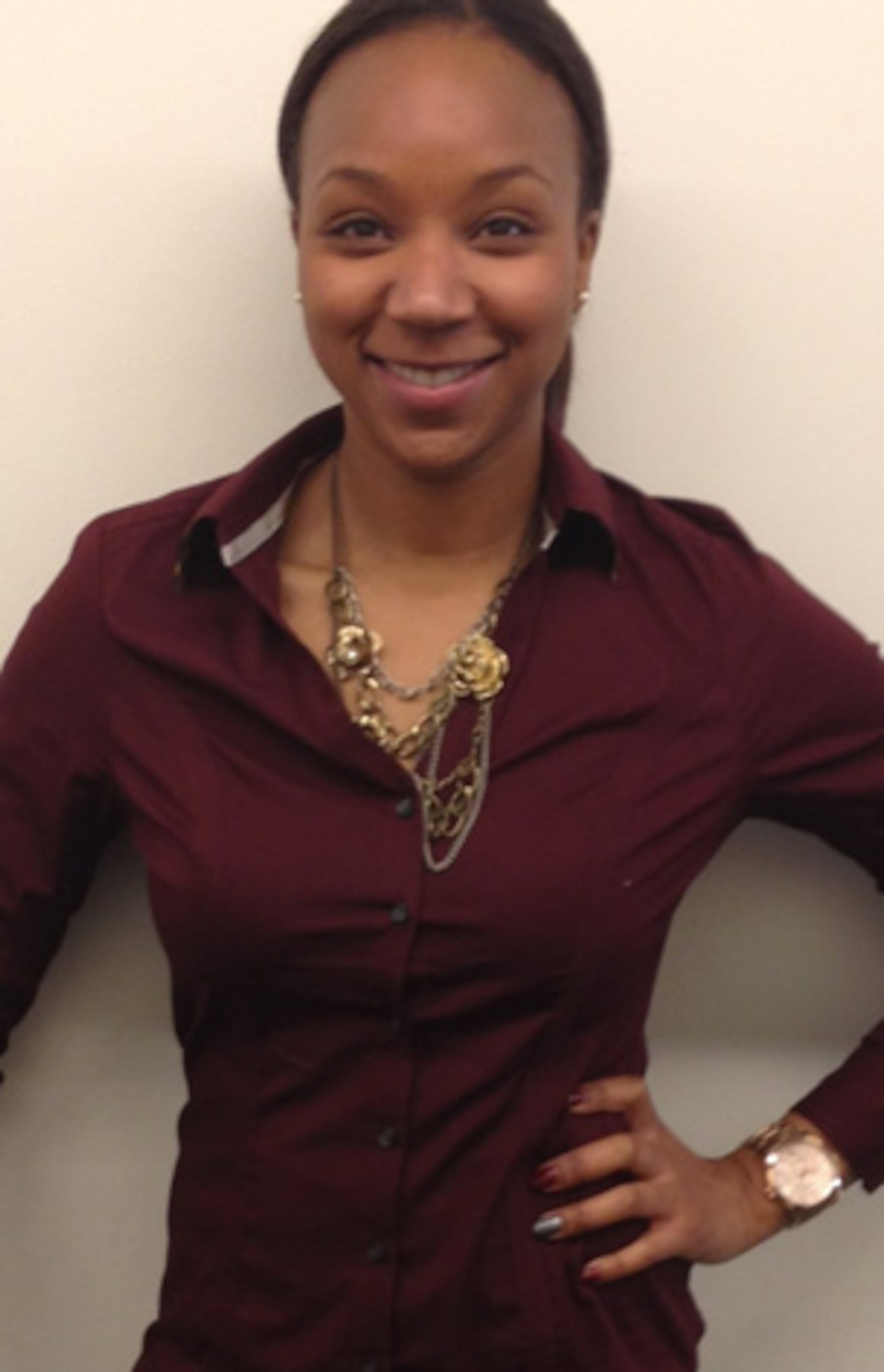 Natasha Monts after her weight loss at 141 pounds: January 2013.