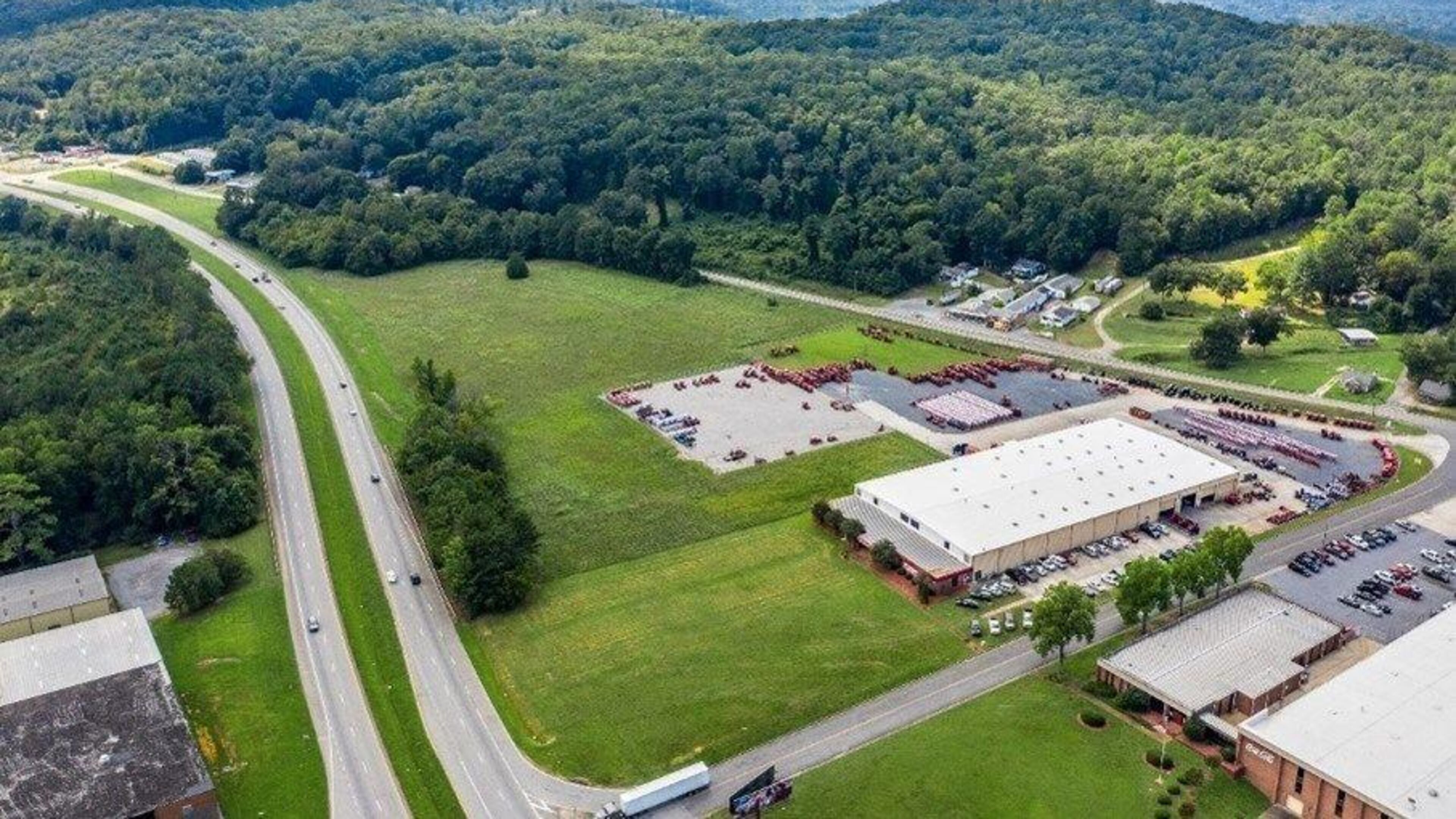 This aerial view shows the Branson Tractors/TYM factory grounds in Rome, Georgia. The company announced a $20 million investment in May 2022 that will include a new 142,500-square-foot facility off Cedartown Highway in Floyd County. (Photo Contributed by TYM)