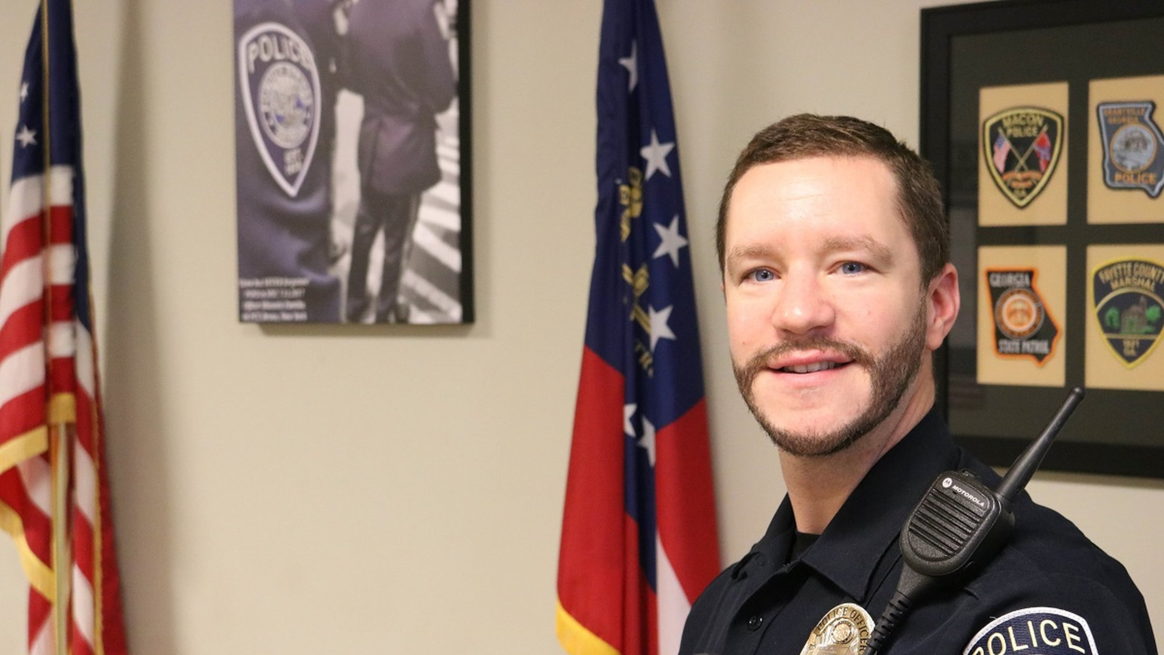 Officer Justin Arndt is growing a beard for “Cops with Beards,” the Powder Springs Police Department’s fundraiser. Proceeds will go to two families during the holidays. CONTRIBUTED