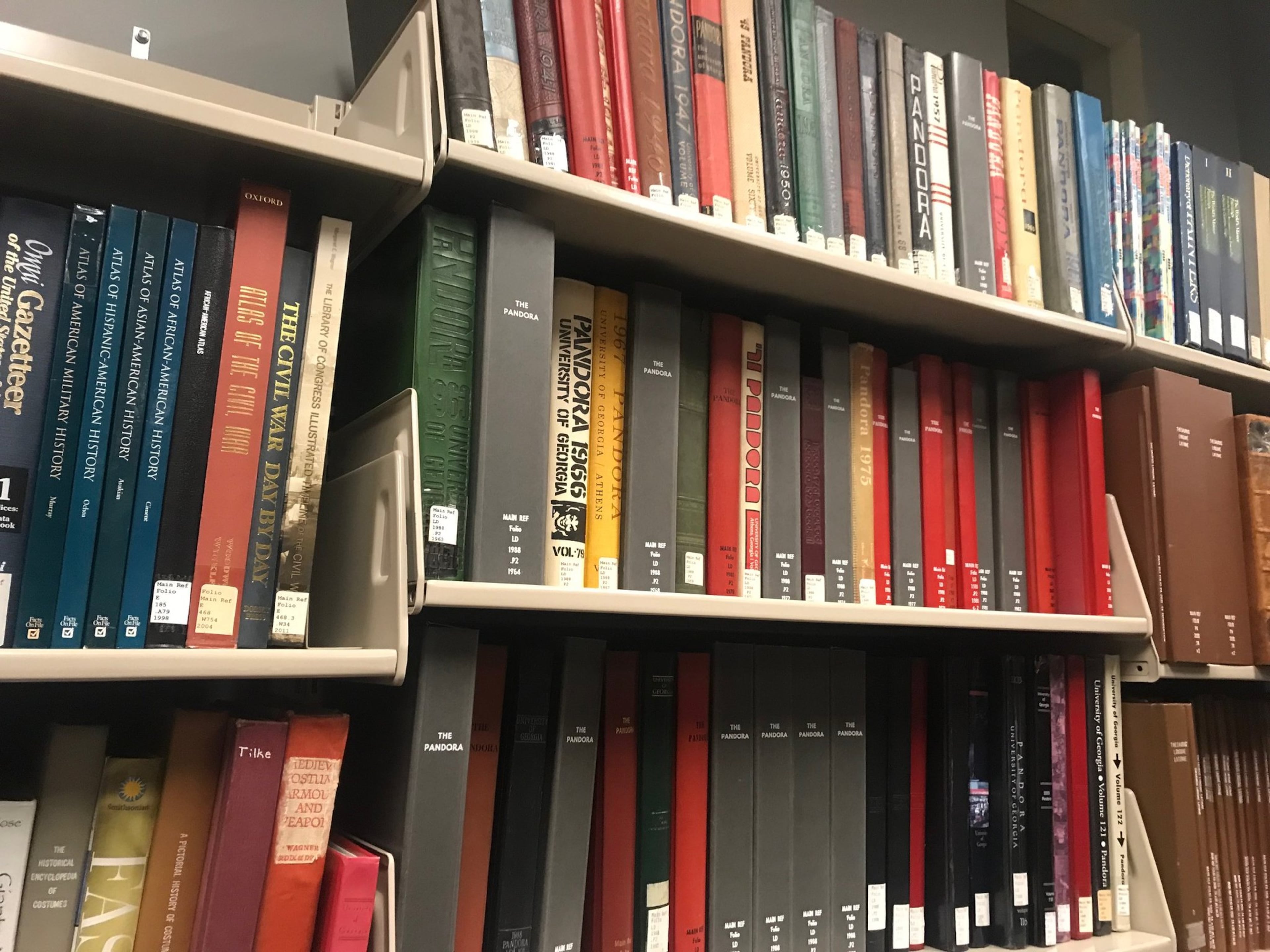 The University of Georgia keeps many of its yearbooks in its main library on campus in Athens. Some of the yearbooks, pictured here, contain photos of students in blackface, created by whites as satire that African-Americans find degrading and racist.