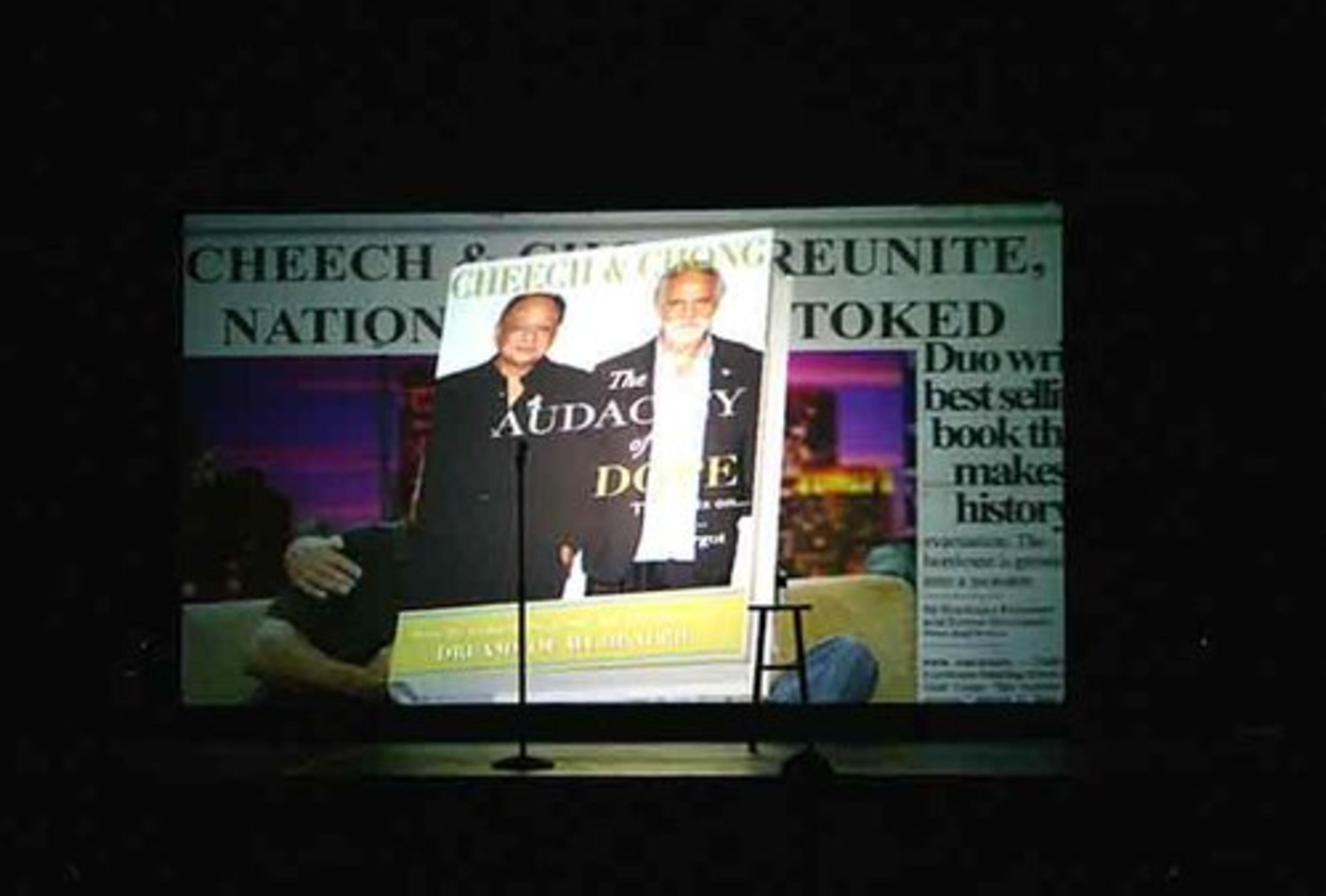 A slide-show featuring classic moments from Cheech & Chong's career preceded the show.