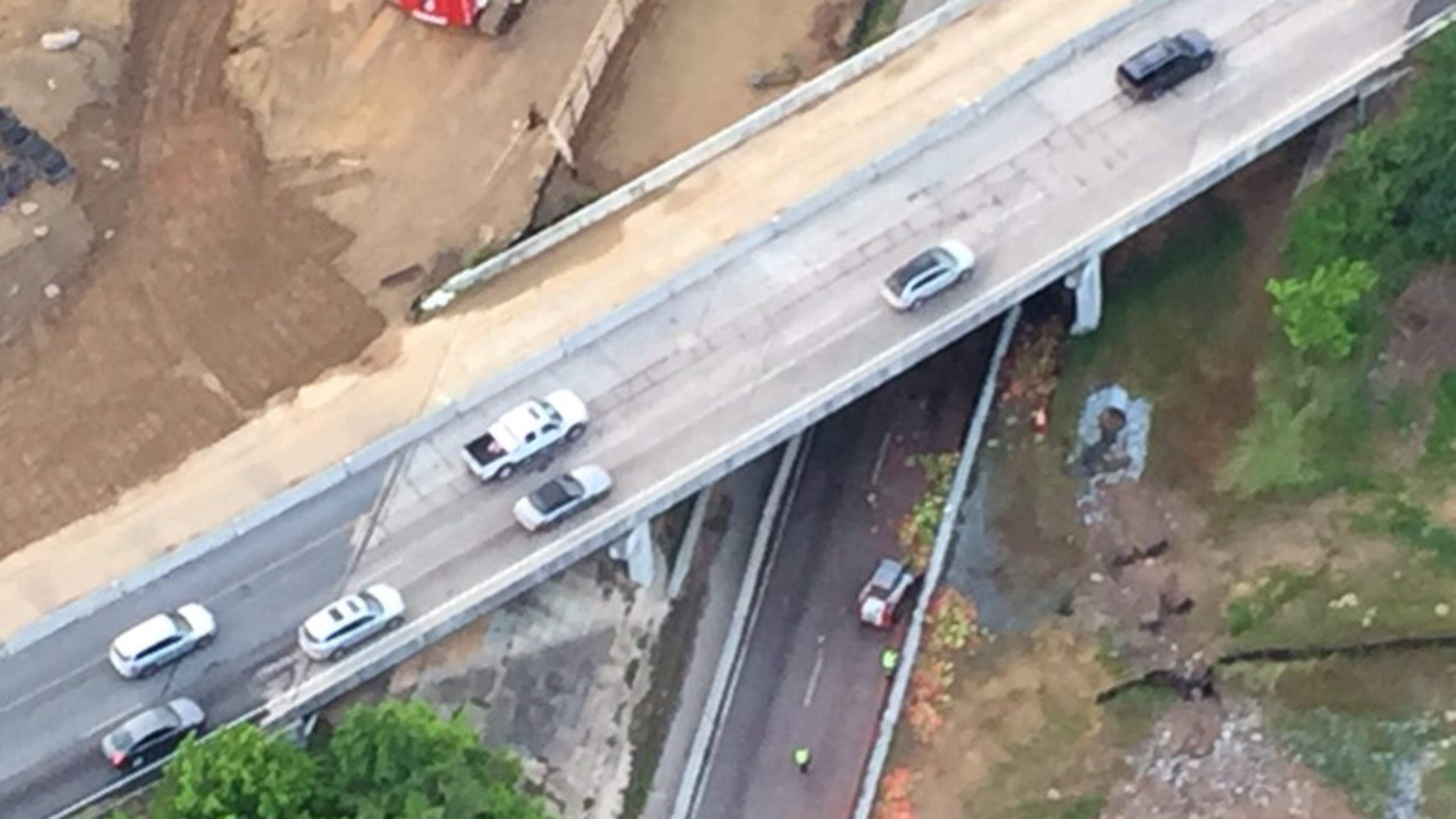 I-985 North in Gwinnett County was littered with hundreds of watermelons early Thursday. (Credit: Channel 2 Action News.)