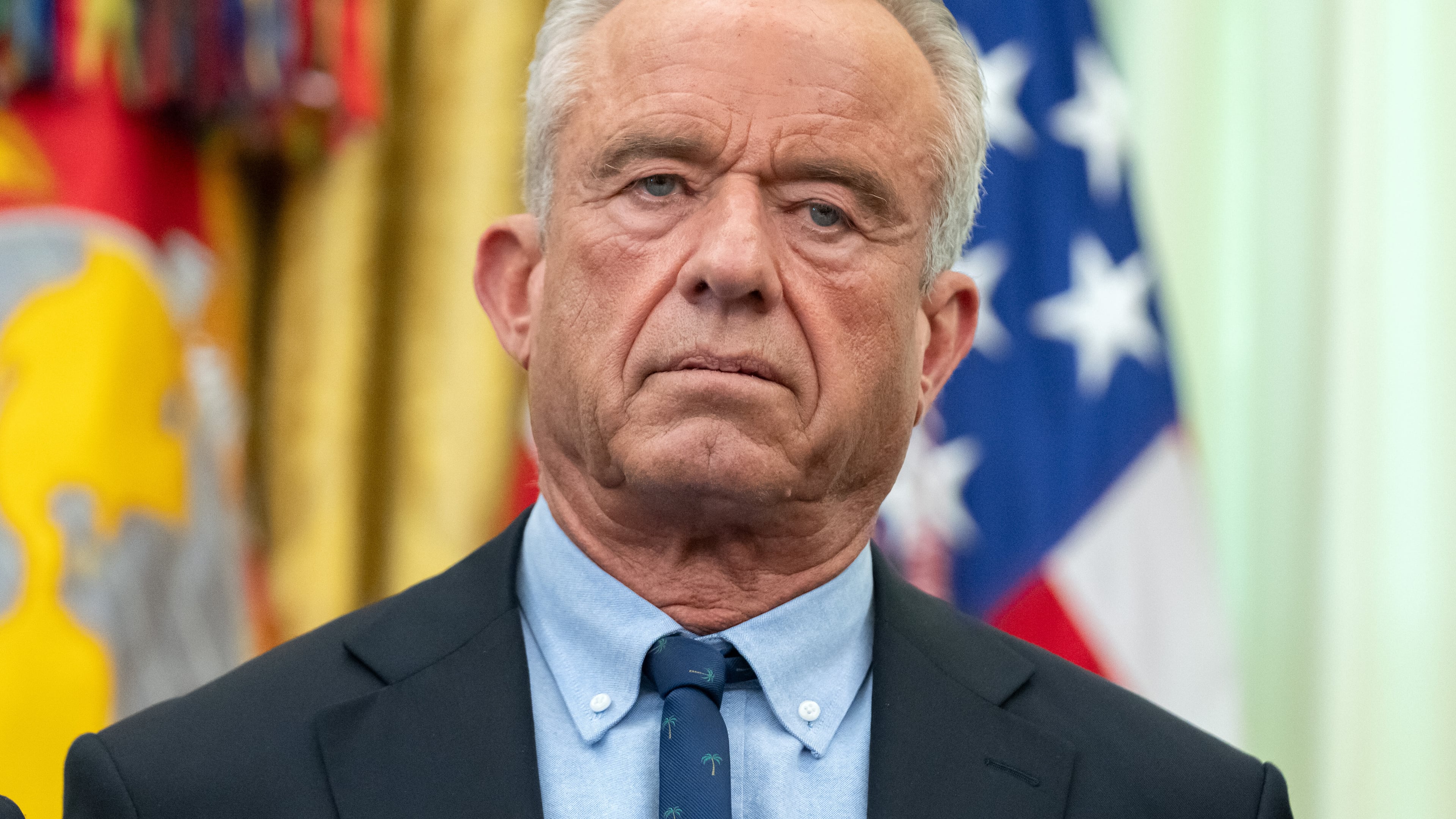 Health and Human Services Secretary Robert F. Kennedy Jr. attends an event on health care affordability in the Oval Office at the White House, Thursday, April 23, 2026, in Washington. (AP Photo/Mark Schiefelbein)