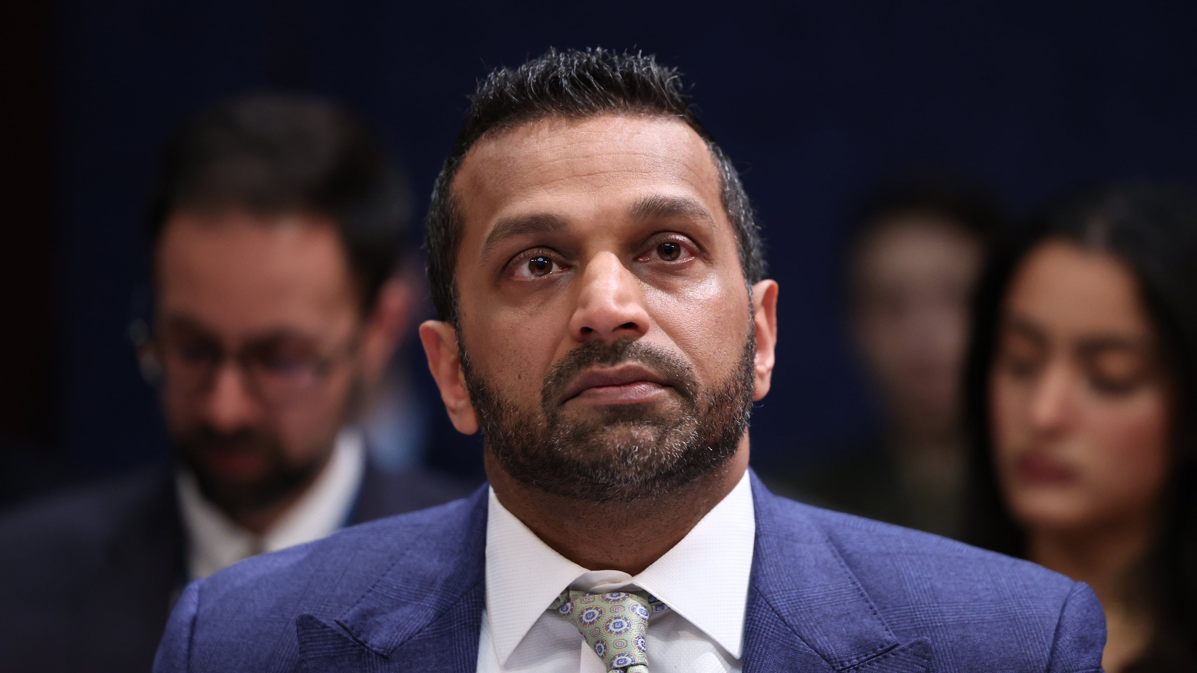 FBI Director Kash Patel, listens during a House Permanent Select Committee on Intelligence hearing to examine worldwide threats, Thursday, March 19, 2026, on Capitol Hill in Washington. (AP Photo/Tom Brenner)