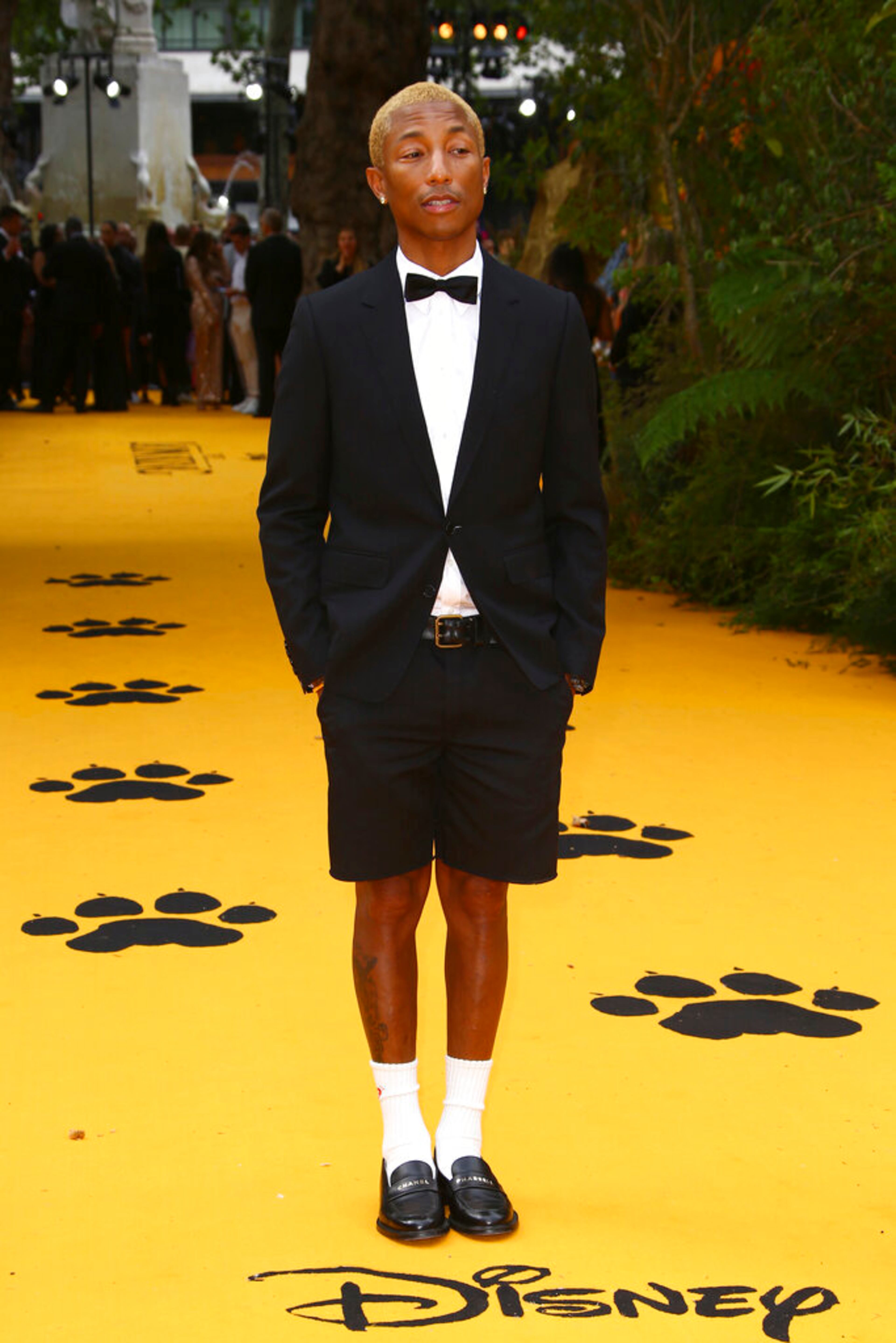 Pharrell Williams poses for photographers upon arrival at the 'Lion King' European premiere in central London, Sunday, July 14, 2019. (Photo by Joel C Ryan/Invision/AP)