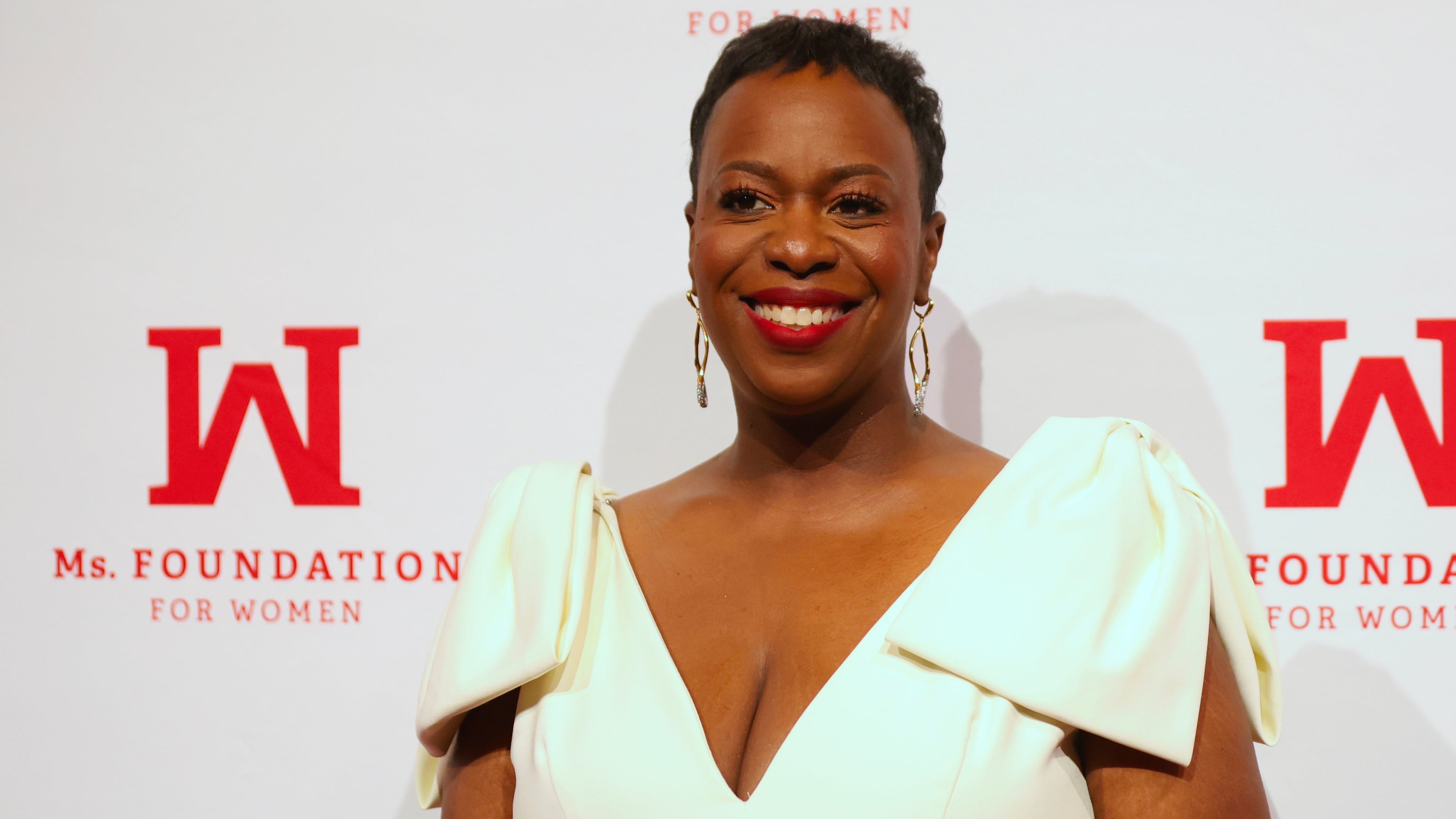 Tracy Sturdivant, center, poses for photos on the red carpet before the Ms. Foundation's Women of Vision Awards Gala, Tuesday, April 28, 2026, in New York. (AP Photo/Heather Khalifa)