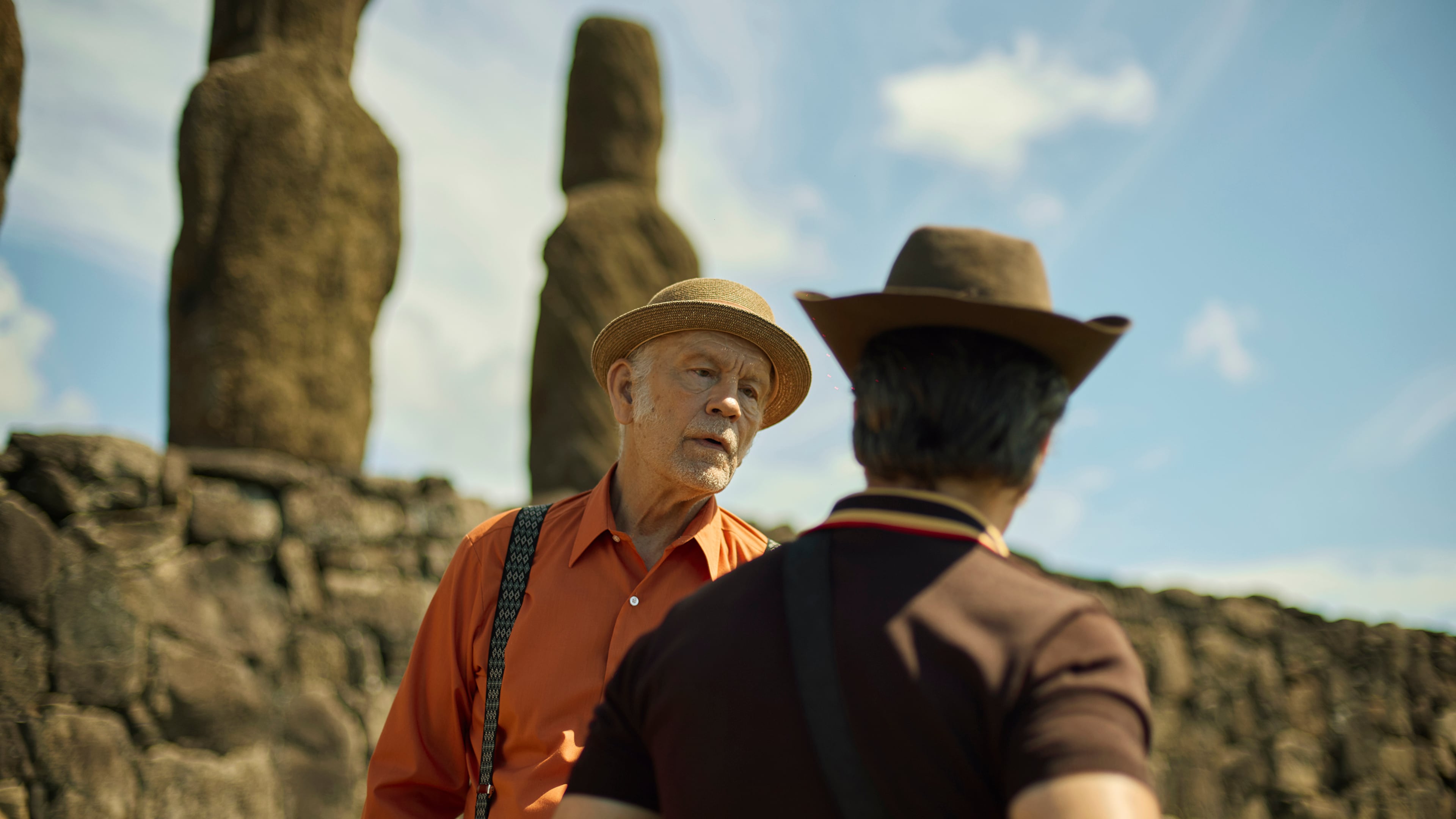 This image released by Searchlight Pictures shows John Malkovich in a scene from "Wild Horse Nine." (Diego Araya Corvalán/Searchlight Pictures via AP)