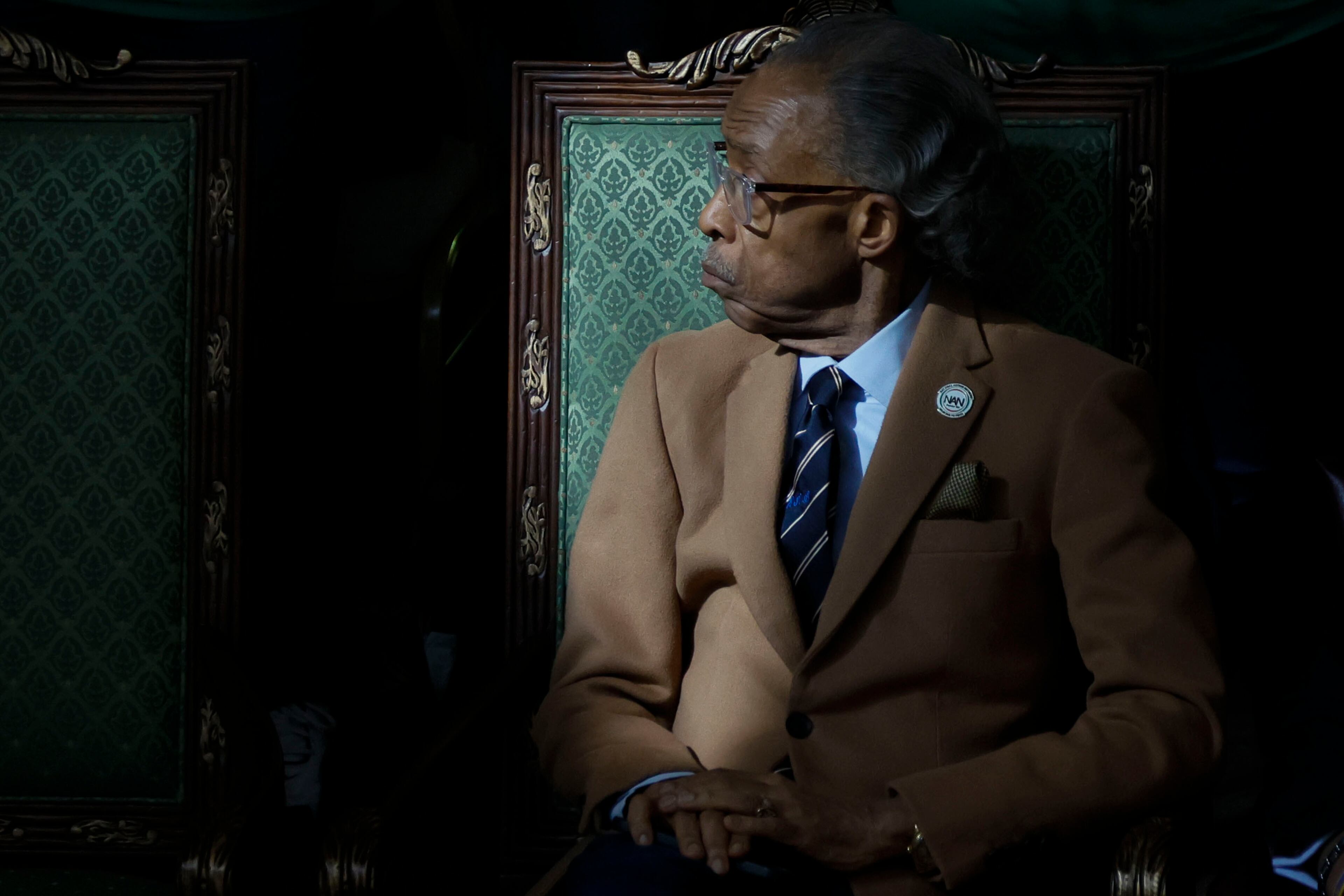 Rev. Al Sharpton participated in a morning service at Tabernacle Baptist Church during the ceremonies commemorating the 60th anniversary of Bloody Sunday on Sunday, March 9, 2025, in Selma, Alabama.
(Miguel Martinez/ AJC)