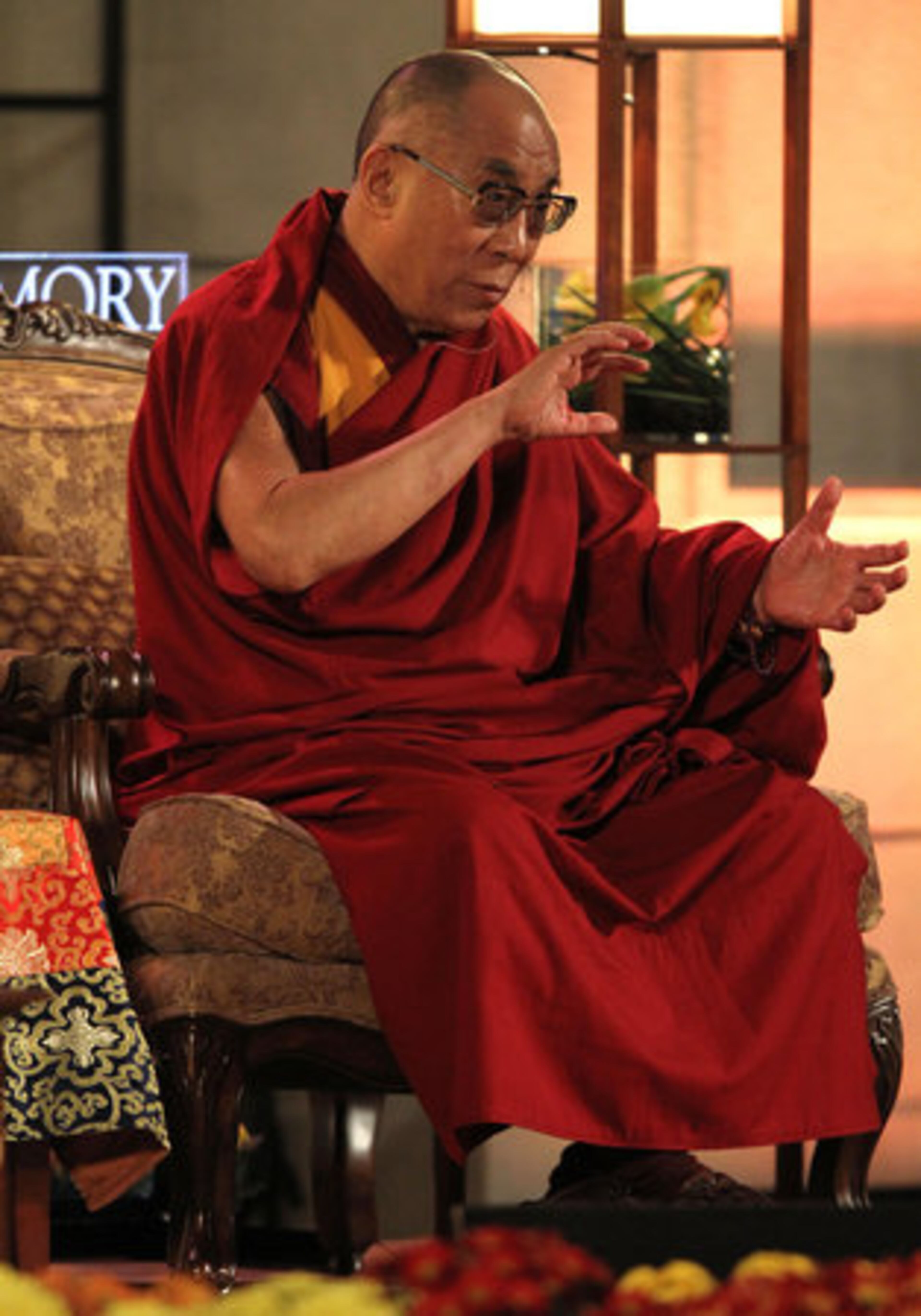 His Holiness the XIV Dalai Lama is back to Emory University campus in his role as Presidential Distinguished Professor for a three-day visit speaks to a packed audience at the Woodruff P.E. Center Sunday, October 17, 2010.