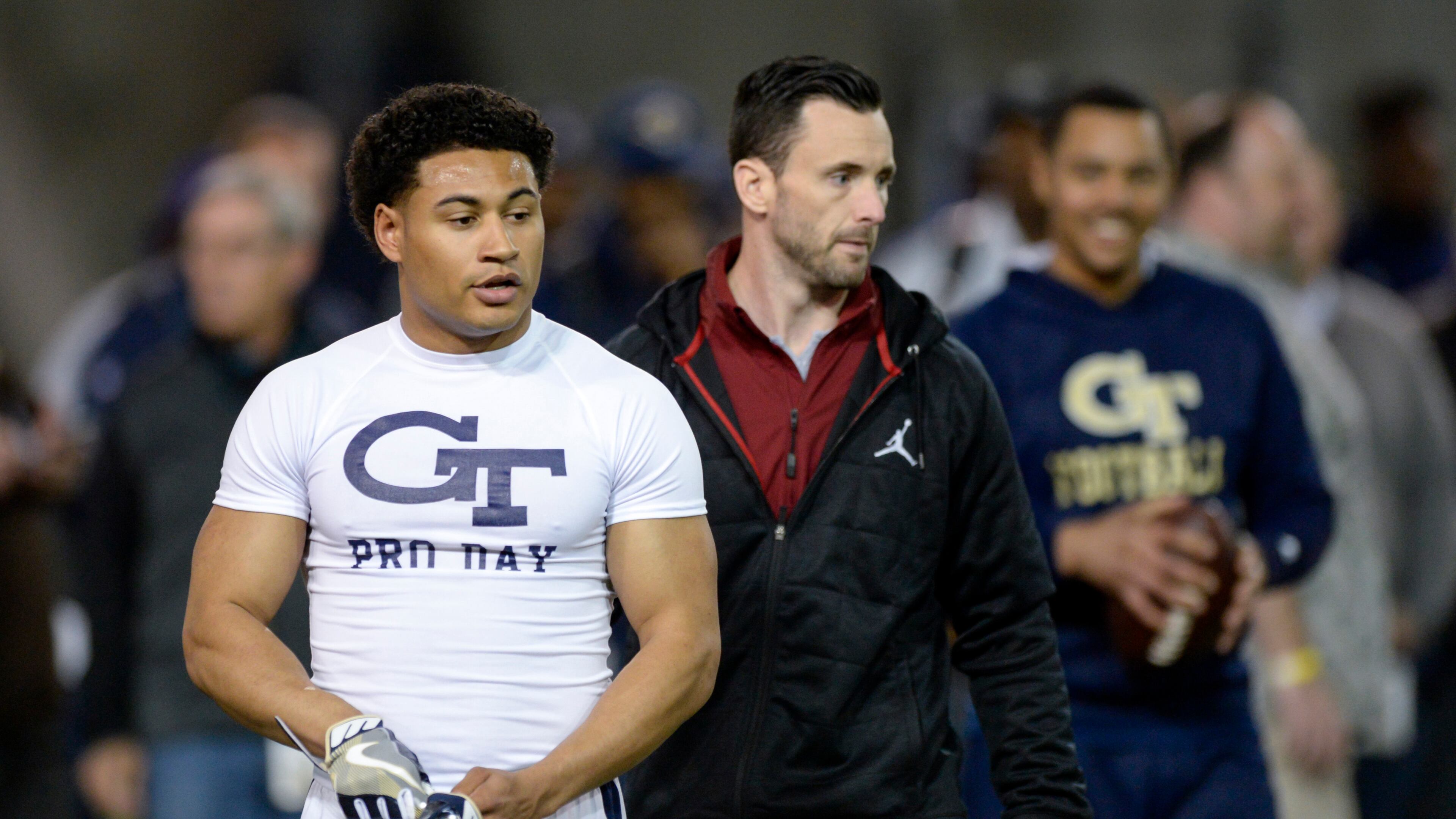March 17, 2017, Atlanta - Former Georgia Tech quarterback Justin Thomas (5) prepares to complete a drill during Pro Day at the Georgia Tech Mary R. & John F. Brock practice facility in Atlanta, Georgia, on Friday, March 17, 2017. (DAVID BARNES / SPECIAL)