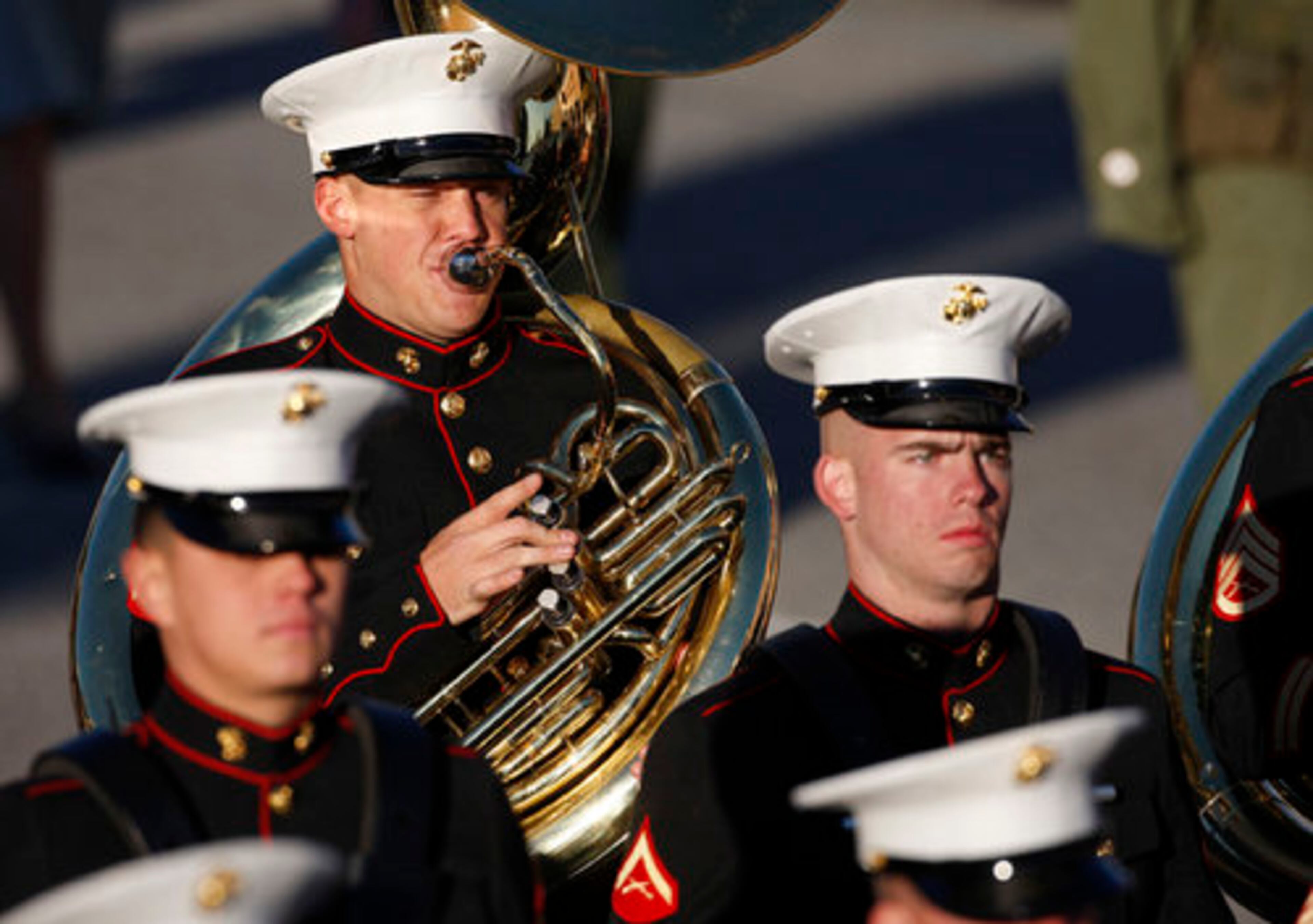 The U.S. Marine Corps West Coast Composite Band from San Diego were among the early participants.