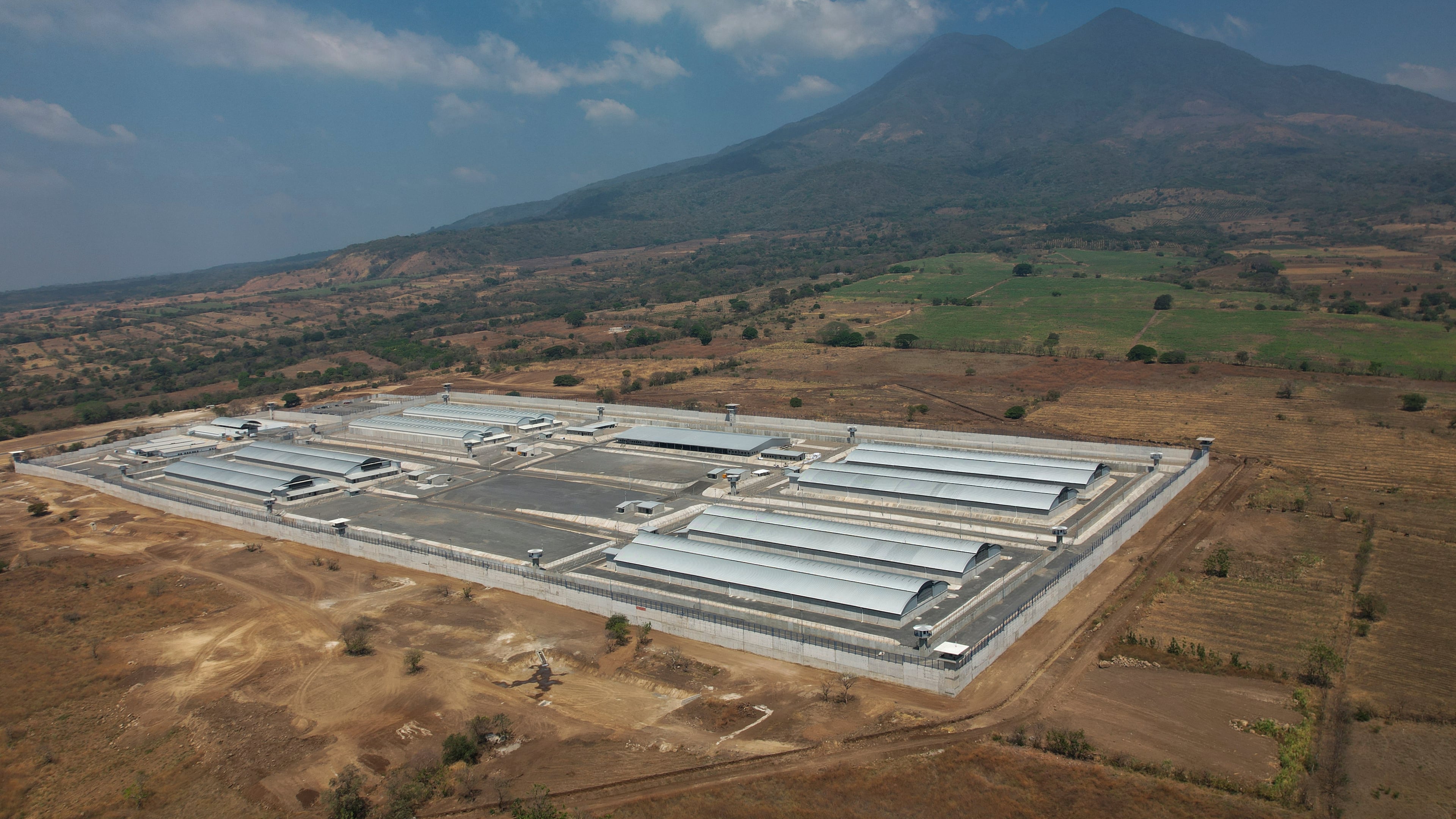 FILE - A mega-prison known as Detention Center Against Terrorism (CECOT) stands in Tecoluca, El Salvador, March 5, 2023. (AP Photo/Salvador Melendez, File)