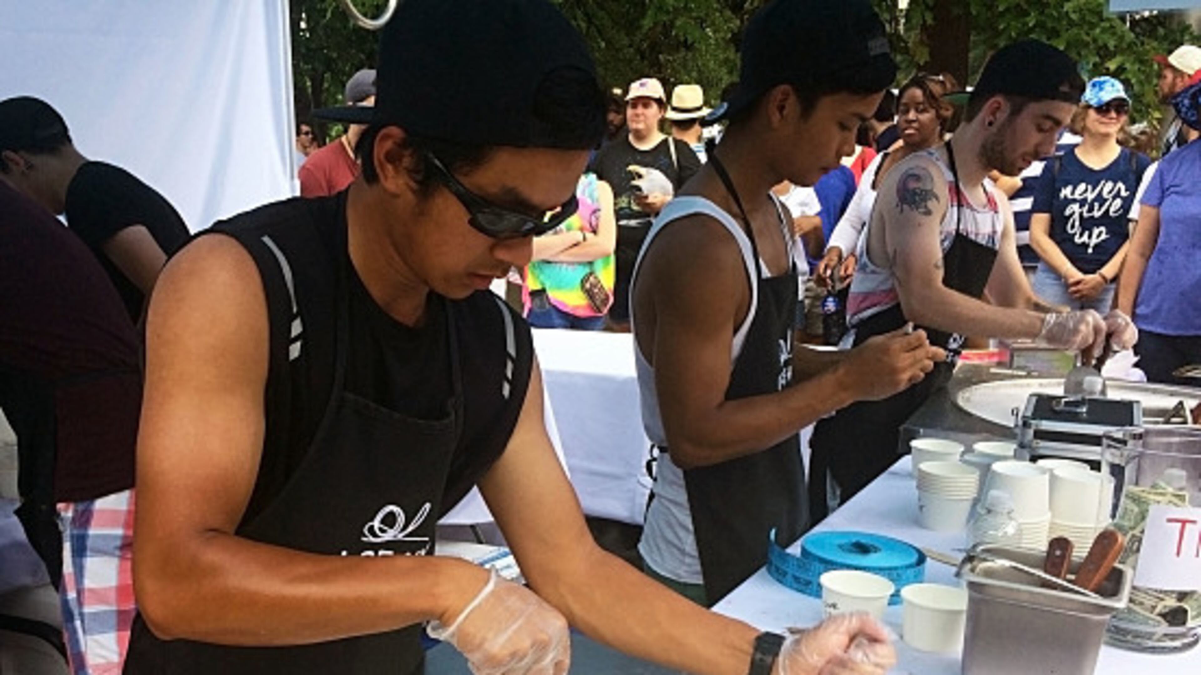 An assortment of vendors offered up frozen treats at the Atlanta Ice Cream Festival.
