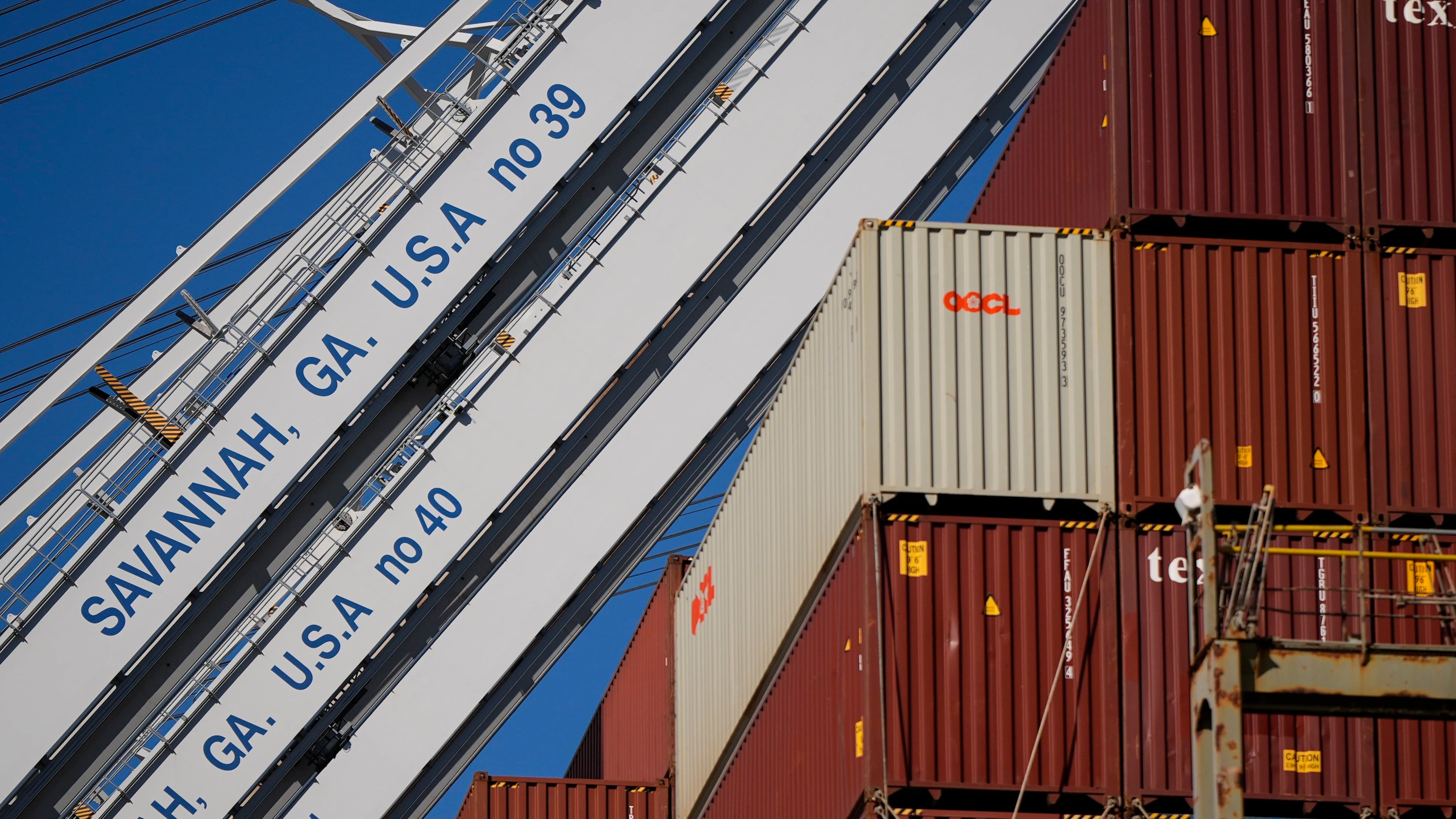 The Cosco Pride is unloaded at the Port of Savannah, Thursday, Nov. 13, 2025, in Garden City, near Savannah, Ga. (Mike Stewart/AP)