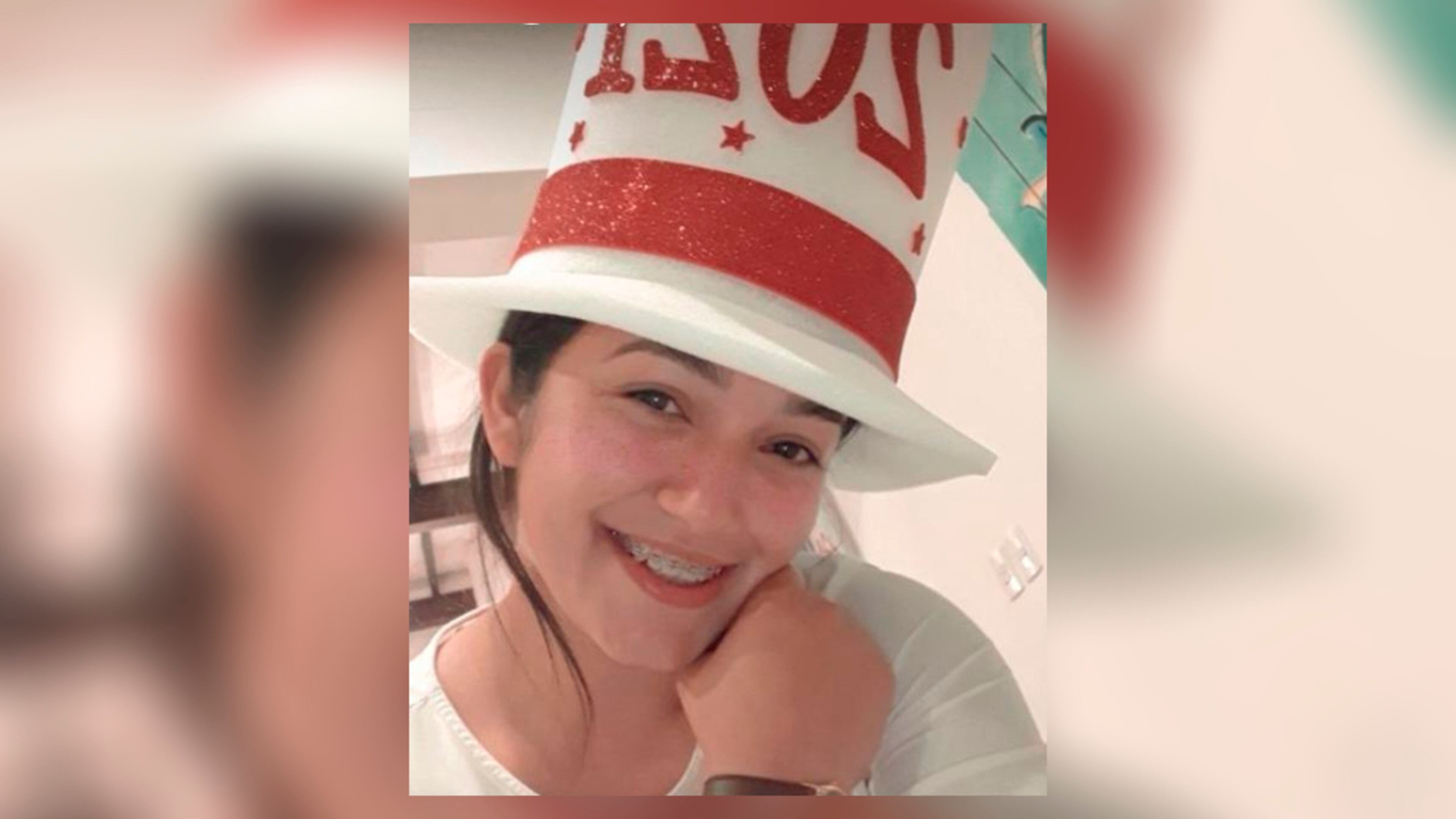 In this photo provided on June 25, 2021 by Ricard Luna of his sister Lady Luna Villalba, a nanny employed by the sister of Paraguay's first lady Silvana Lopez Moreira, poses for a selfie on Jan. 1, 2021 in Eugenio Garay Paraguay. (Courtesy of Ricard Luna via AP Photo)