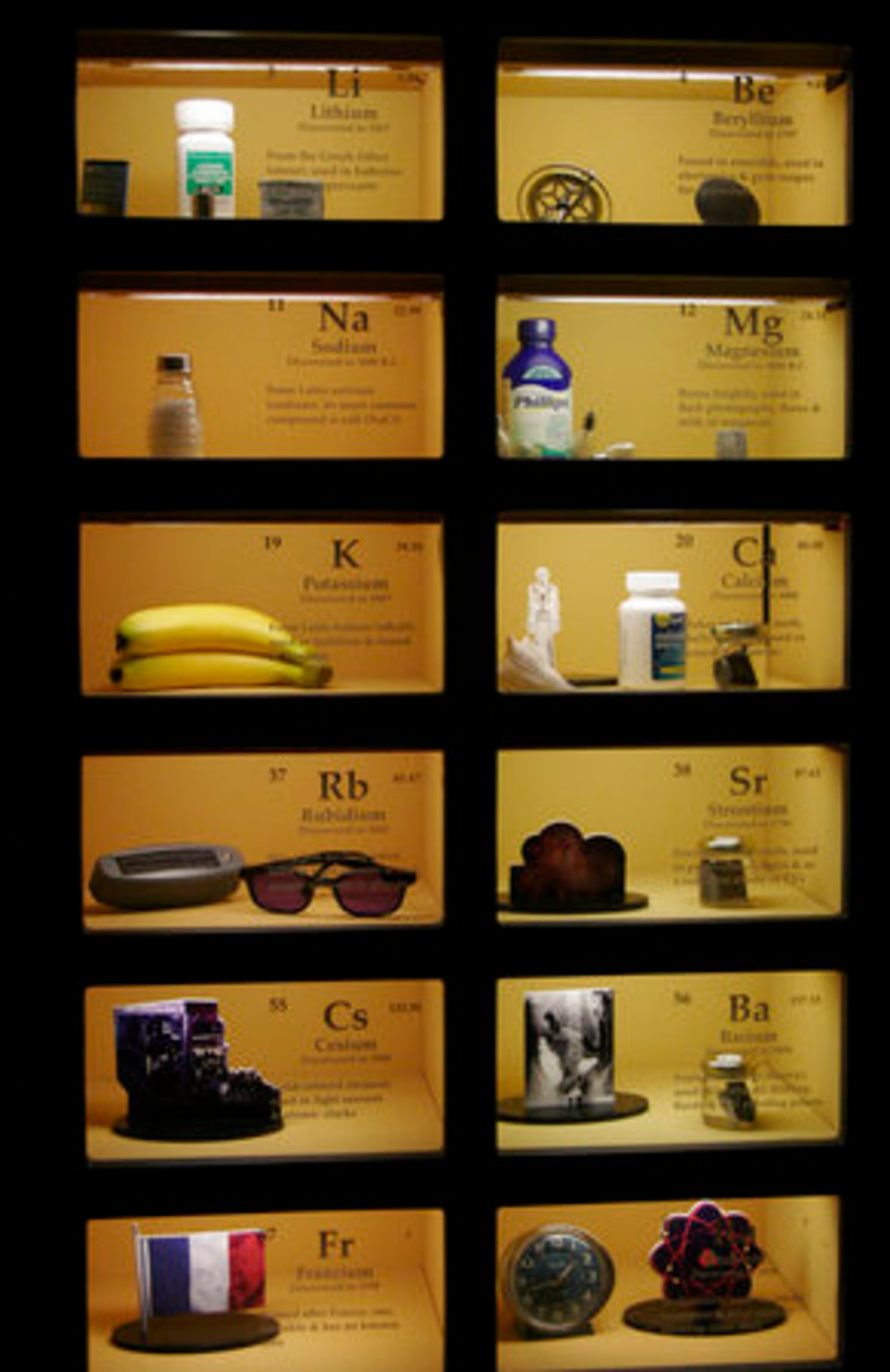 HERE'S A periodic table exhibit. (Wish they came with pictures when we were in school!)