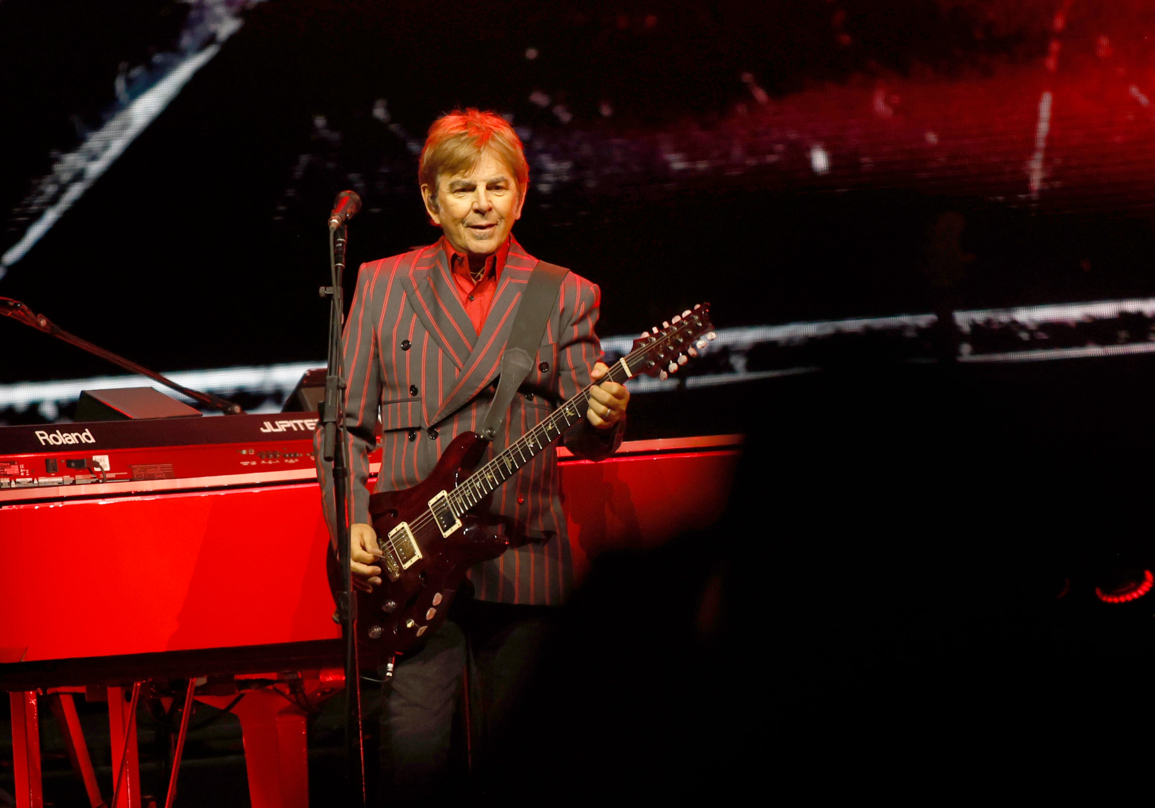 Journey keyboardist/rhythm guitarist Jonathan Cain performs during the band’s “Final Frontier Tour” at State Farm Arena on Monday, Oct. 19, 2026. (Akili-Casundria Ramsess for the AJC)