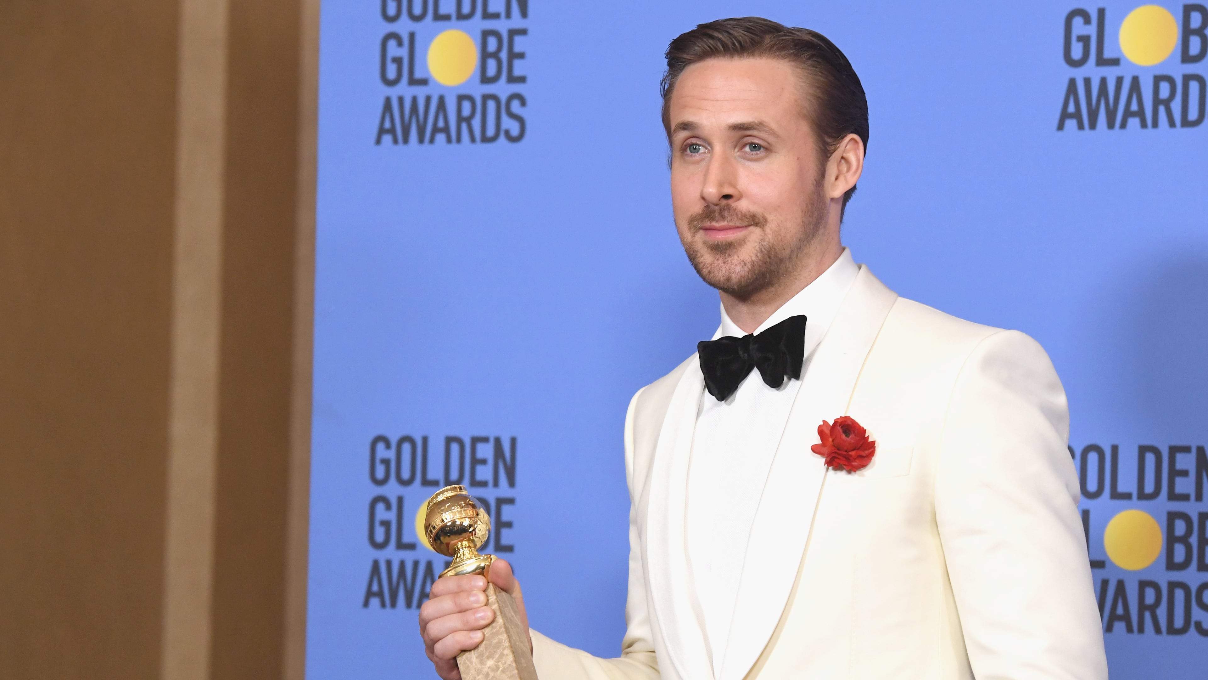 BEVERLY HILLS, CA - JANUARY 08: Actor Ryan Gosling, winner of Best Actor in a Musical or Comedy for 'La La Land,' poses in the press room during the 74th Annual Golden Globe Awards at The Beverly Hilton Hotel on January 8, 2017 in Beverly Hills, California. (Photo by Kevin Winter/Getty Images)