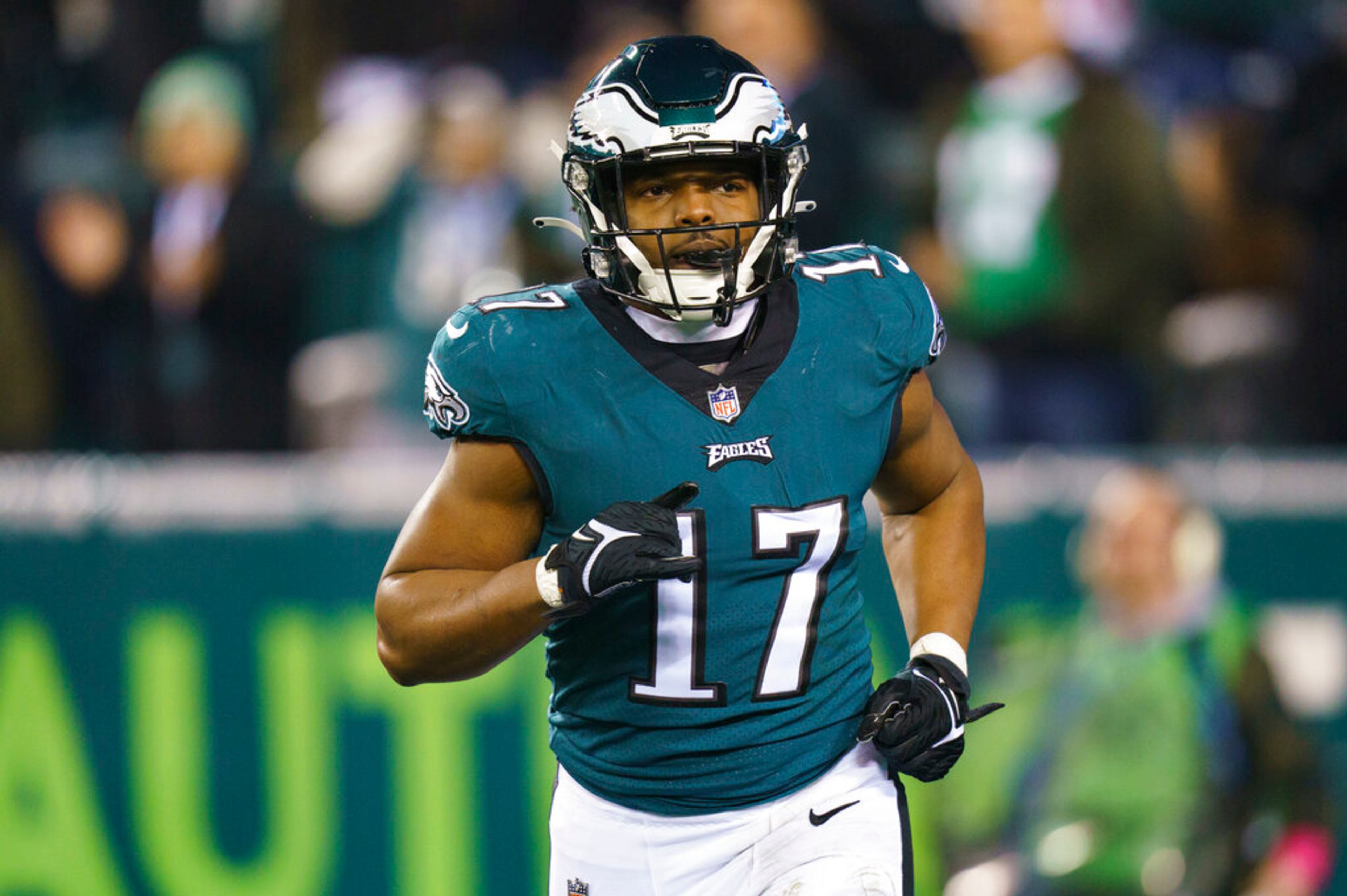 Linebacker Nakobe Dean was drafted 83rd overall (third round) by the Eagles in 2022. (AP Photo/Chris Szagola)