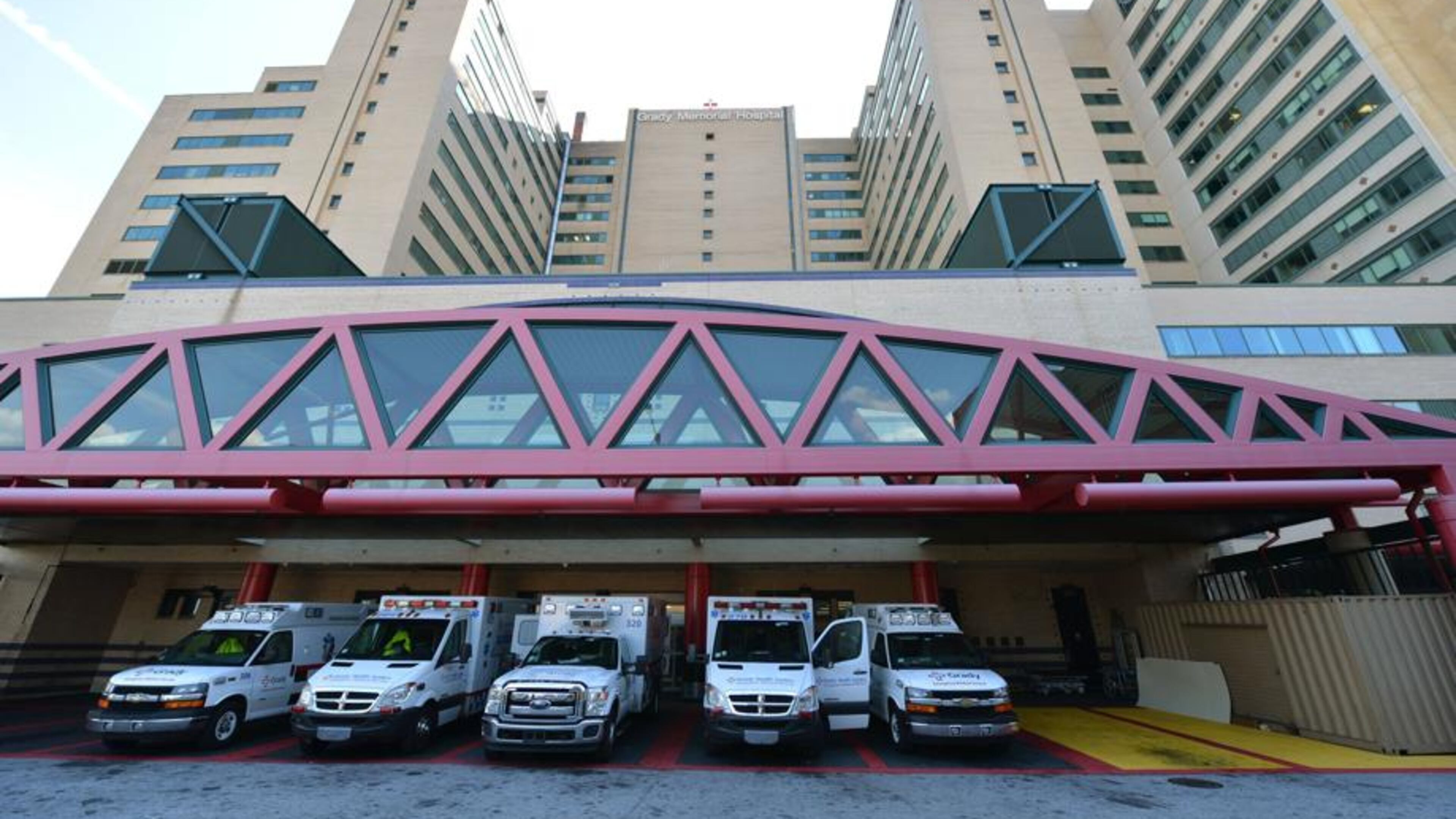 Grady Memorial receiving mobile in-housing unit with 30 beds after flooding makes several hospital floors temporarily unusable.