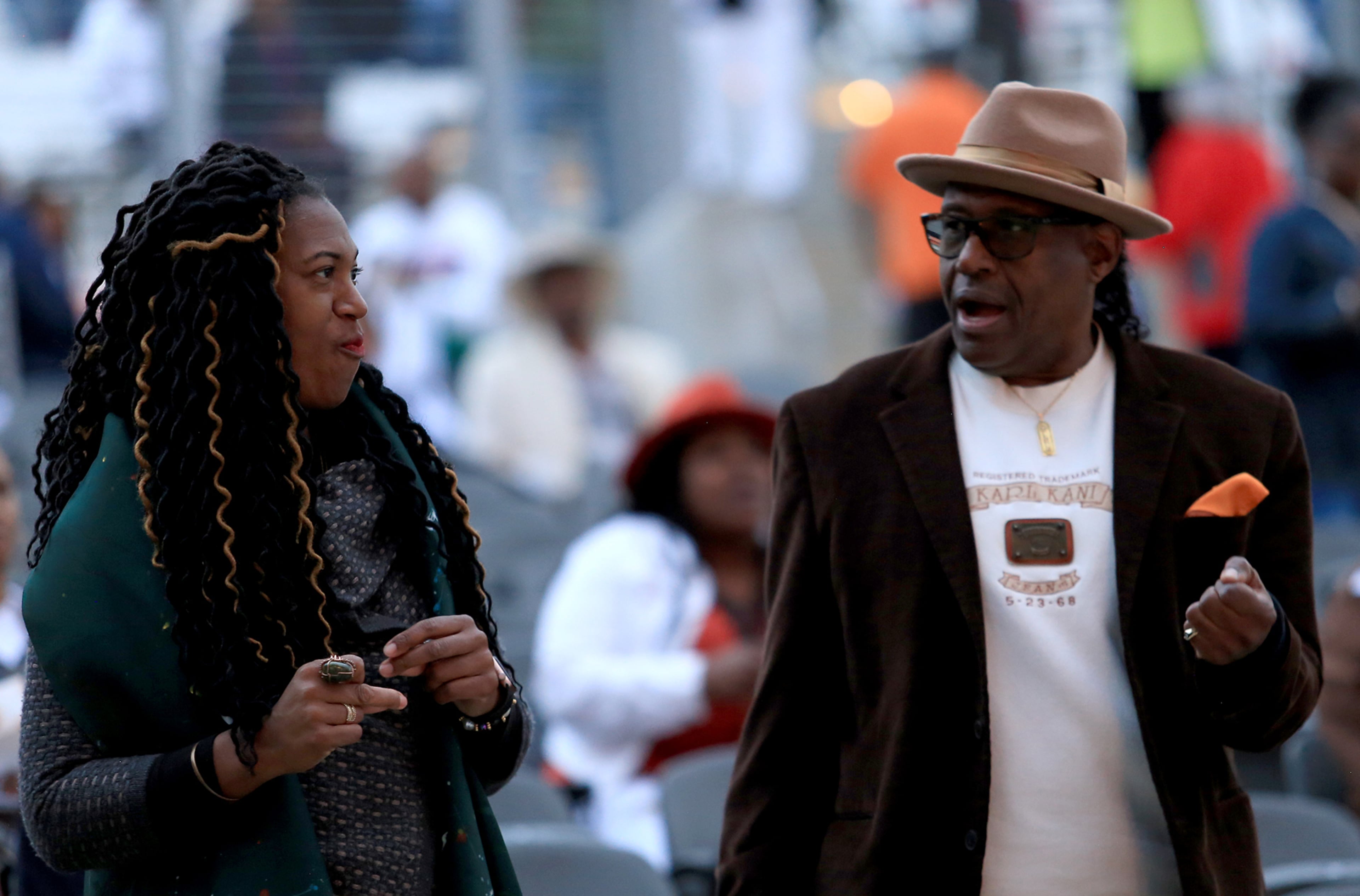Janneen Edwards and Spencer Bean dance to the music of Midnight Star at the Stockbridge Amphitheater on Saturday, May 7, 2022. (Photo: Akili-Casundria Ramsess for The Atlanta Journal-Constitution)