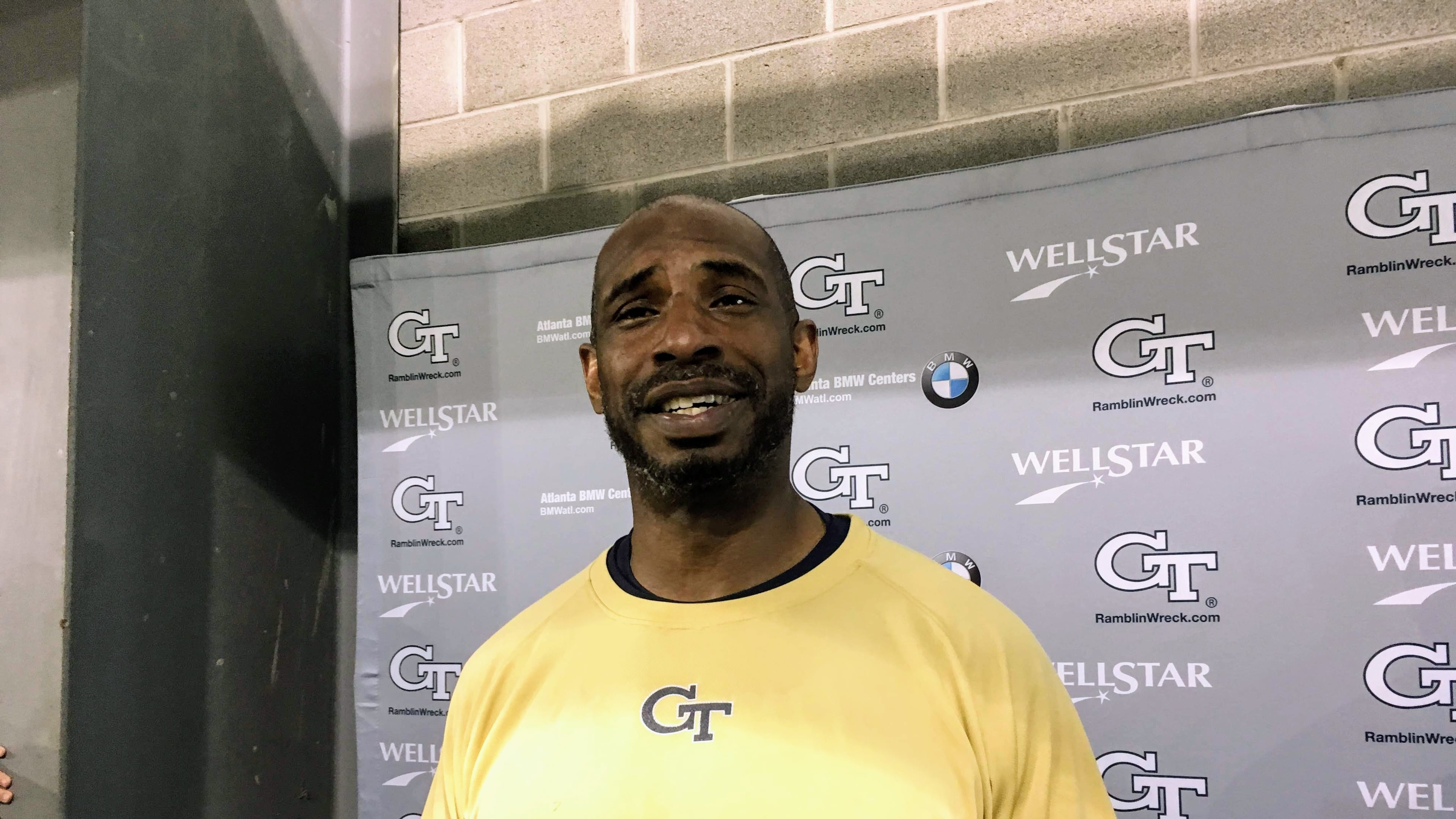 Georgia Tech defensive ends and outside linebackers coach Marco Coleman, who was hired in January by coach Geoff Collins. Coleman was a two-time first-team All-American at Tech and helped the Yellow Jackets win a share of the 1990 national championship.