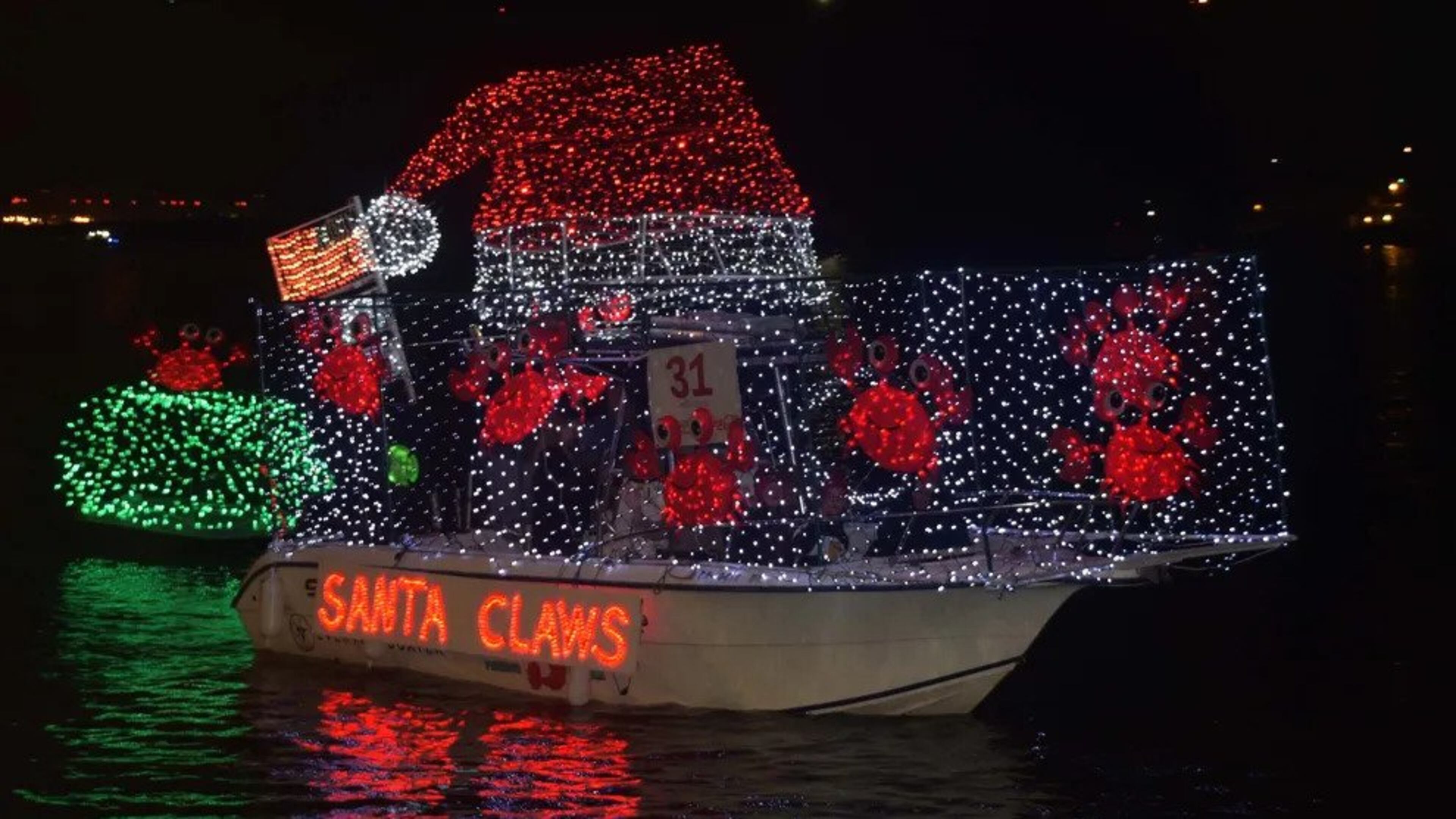 This elaborately decked "Santa Claws" towed a lobster behind it. (Photo Courtesy of Shelly Mobley/savannahnow.com)